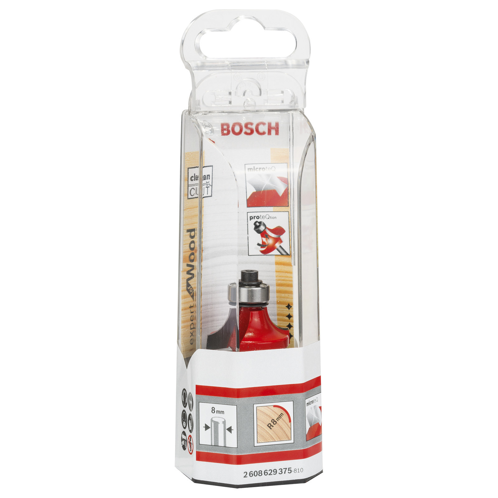 Bosch Abrundfräser Expert for Wood 8 mm D 28,6 mm R1 7,9 mm AL 12,7 mm G 55,2 mm - 2608629375