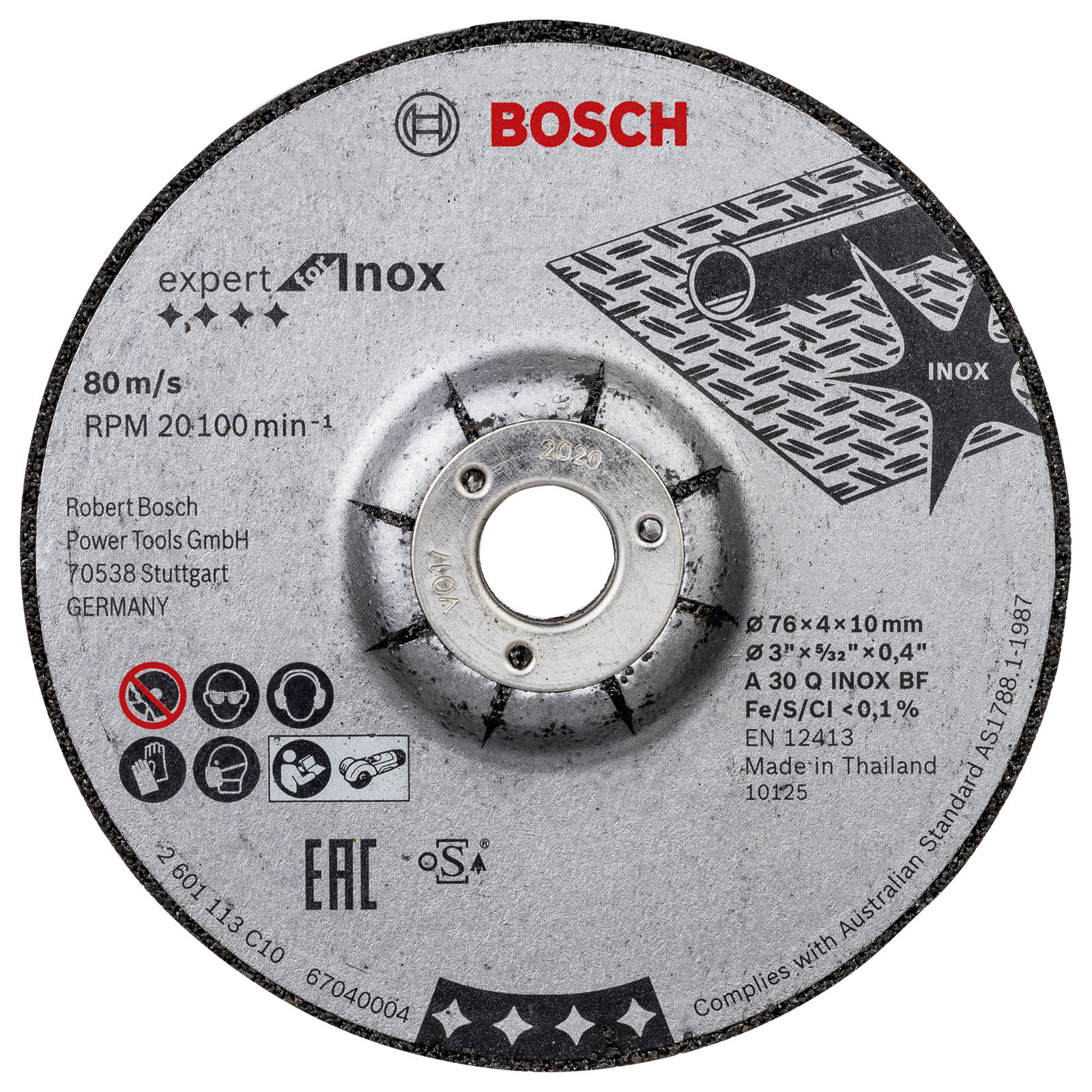 Bosch 2x Schruppscheibe ExpertforInox 76 x 4 x 10 mm - 2608601705