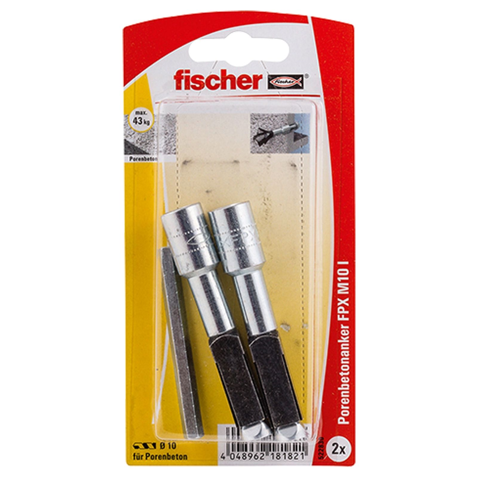 Fischer 2x Porenbetonanker FPX - I M 10 - 522830