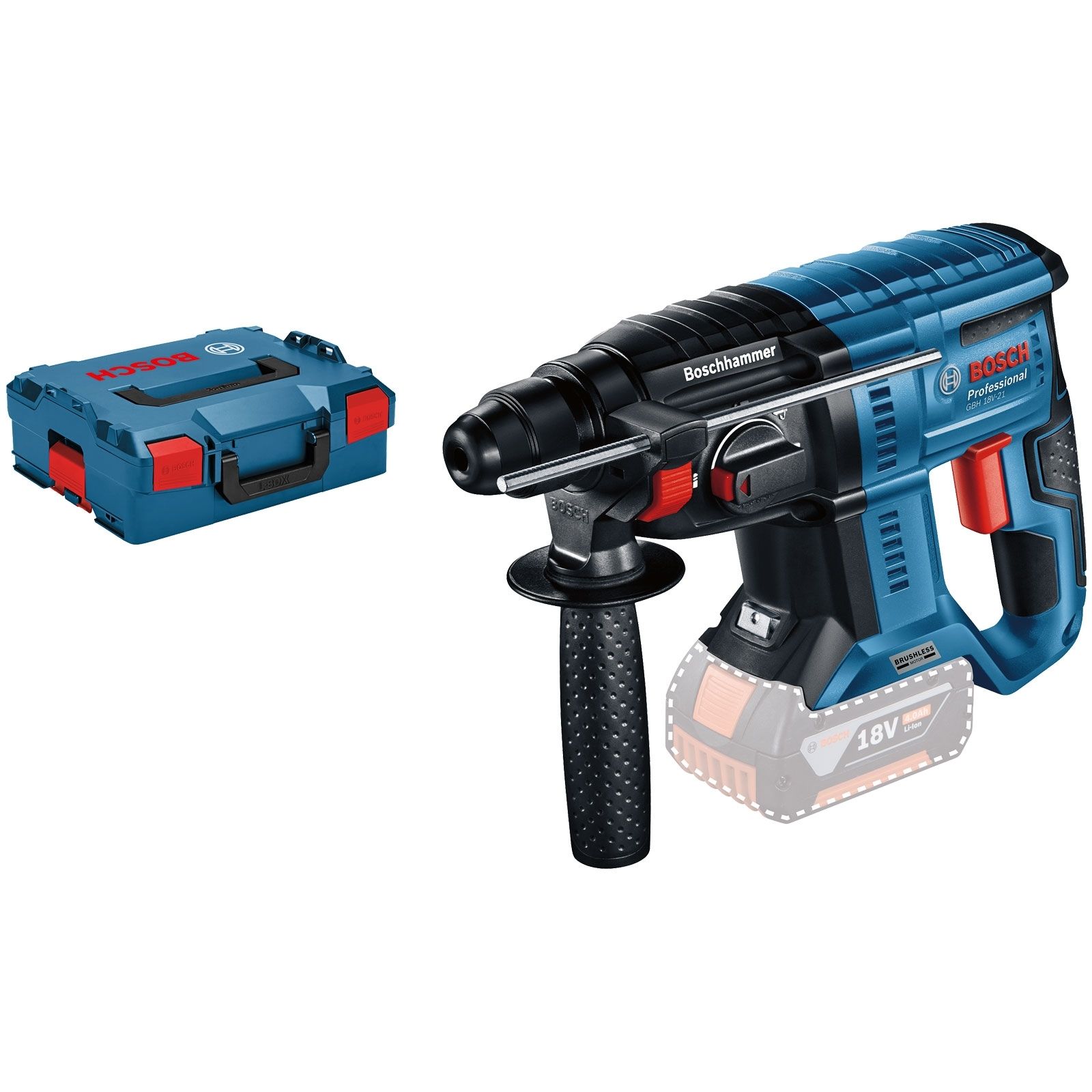 Bosch Akku-Bohrhammer GBH 18V-21 mit SDS plus Solo in L-Boxx 0611911101