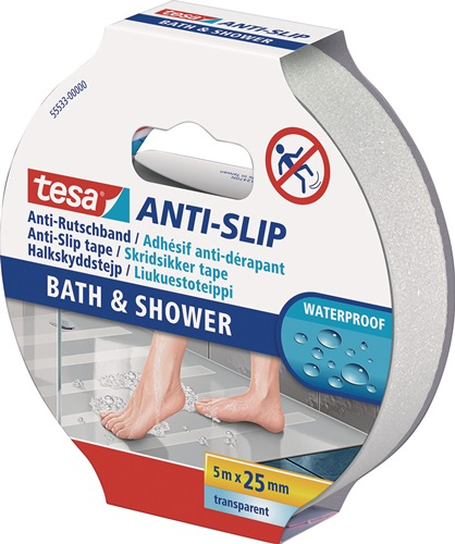 TESA Antirutschklebeband Bad & Dusche 55533 transparent 5 m x 25 mm - 55533-00000-11