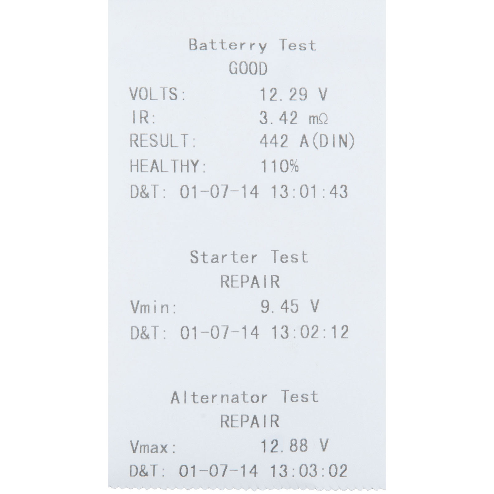 KS TOOLS 12V Digital-Batterie- und Ladesystemtester mit integriertem Drucker - 550.1646