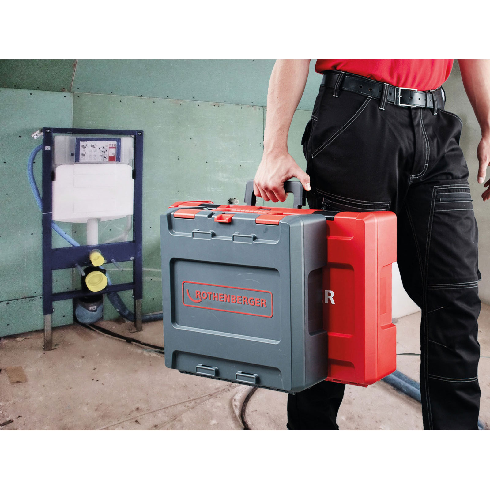 ROTHENBERGER ROCASE 4212, rot, ohne Einlage mit Betriebsanleitung-Halter - 1300003334