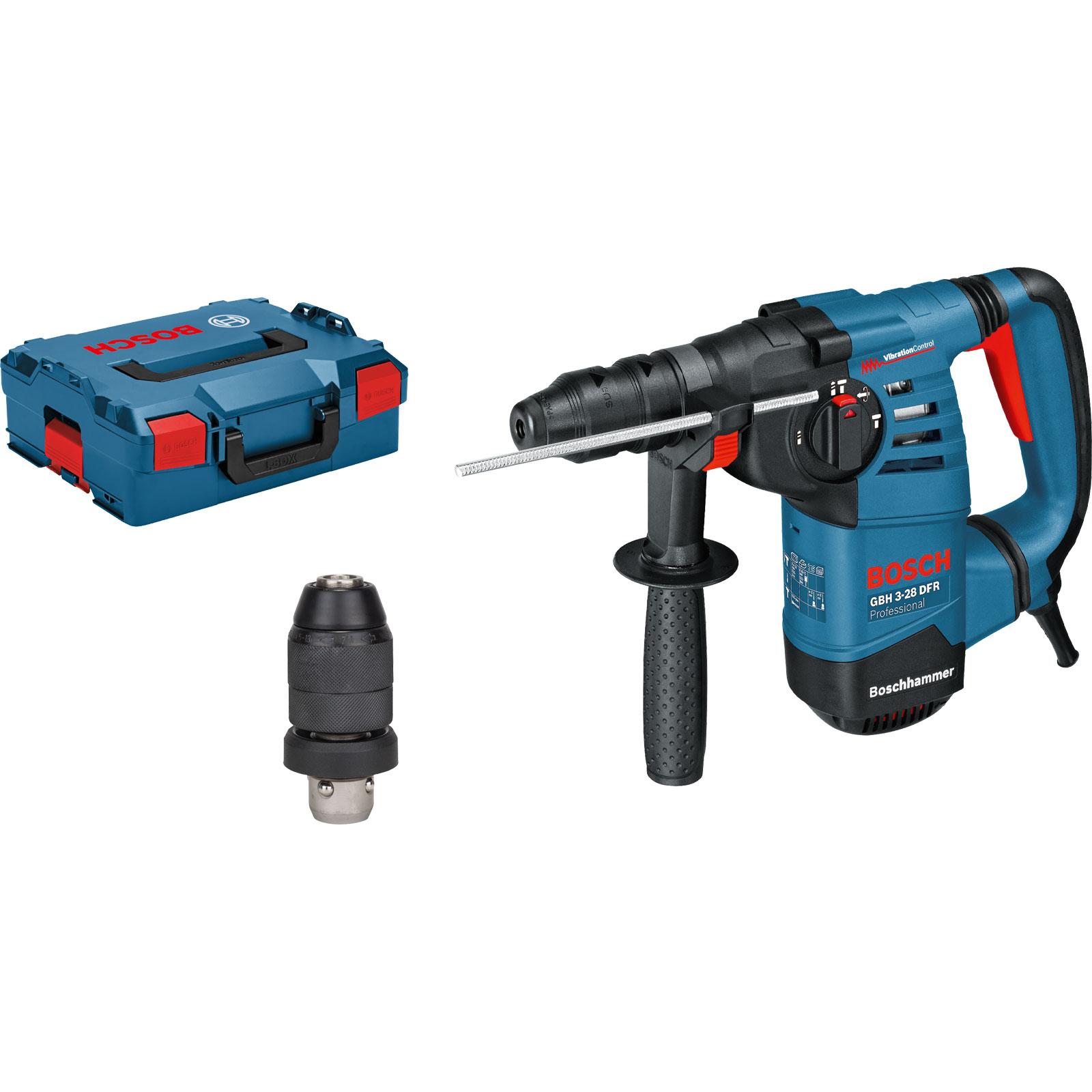 Bosch Bohrhammer GBH 3-28 DFR Bohrhammer mit SDS plus inkl. Zubehör in L-Boxx - 061124A004