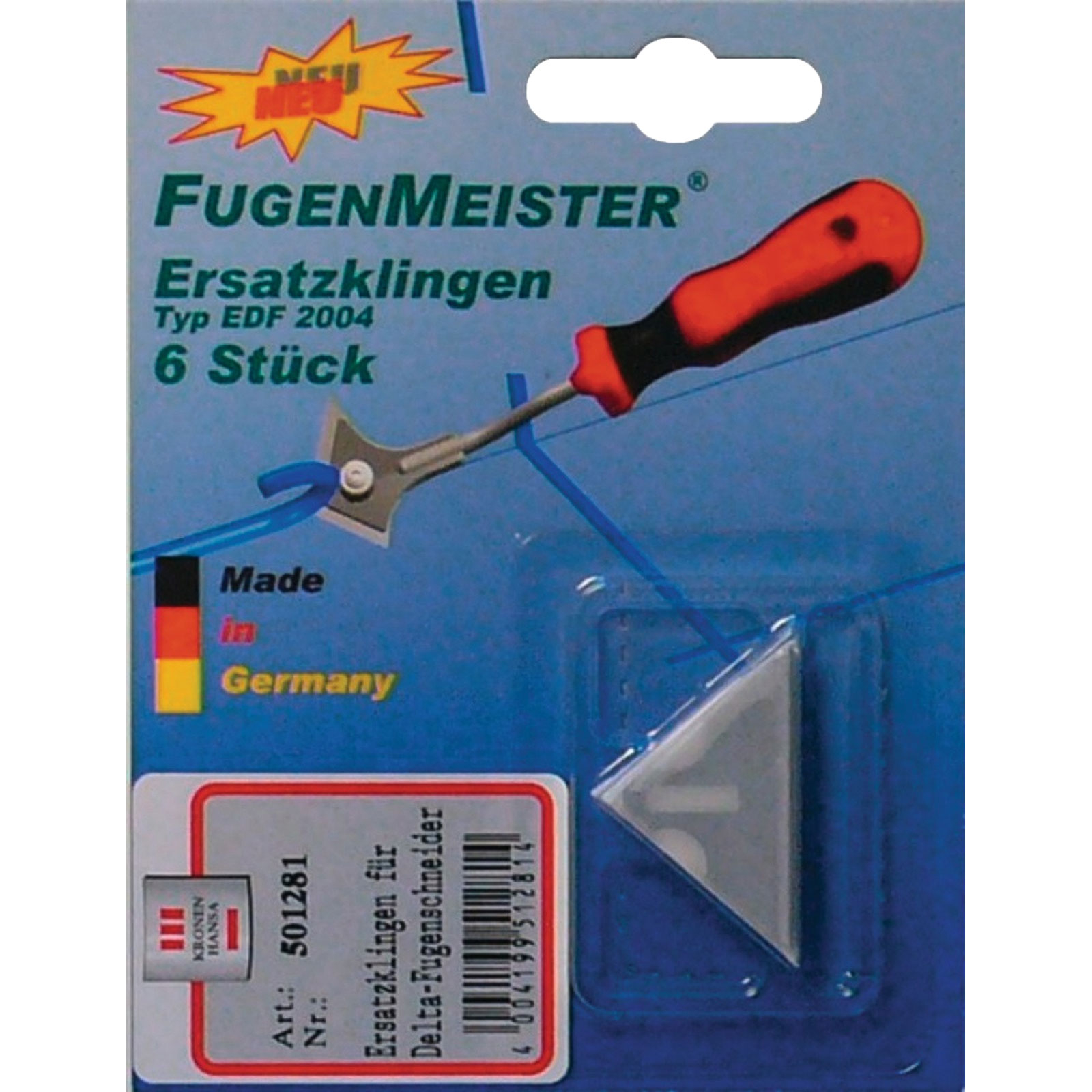 Ersatzmesser Fugenmeister Delta 6 Stück auf SB-Karte - 501281
