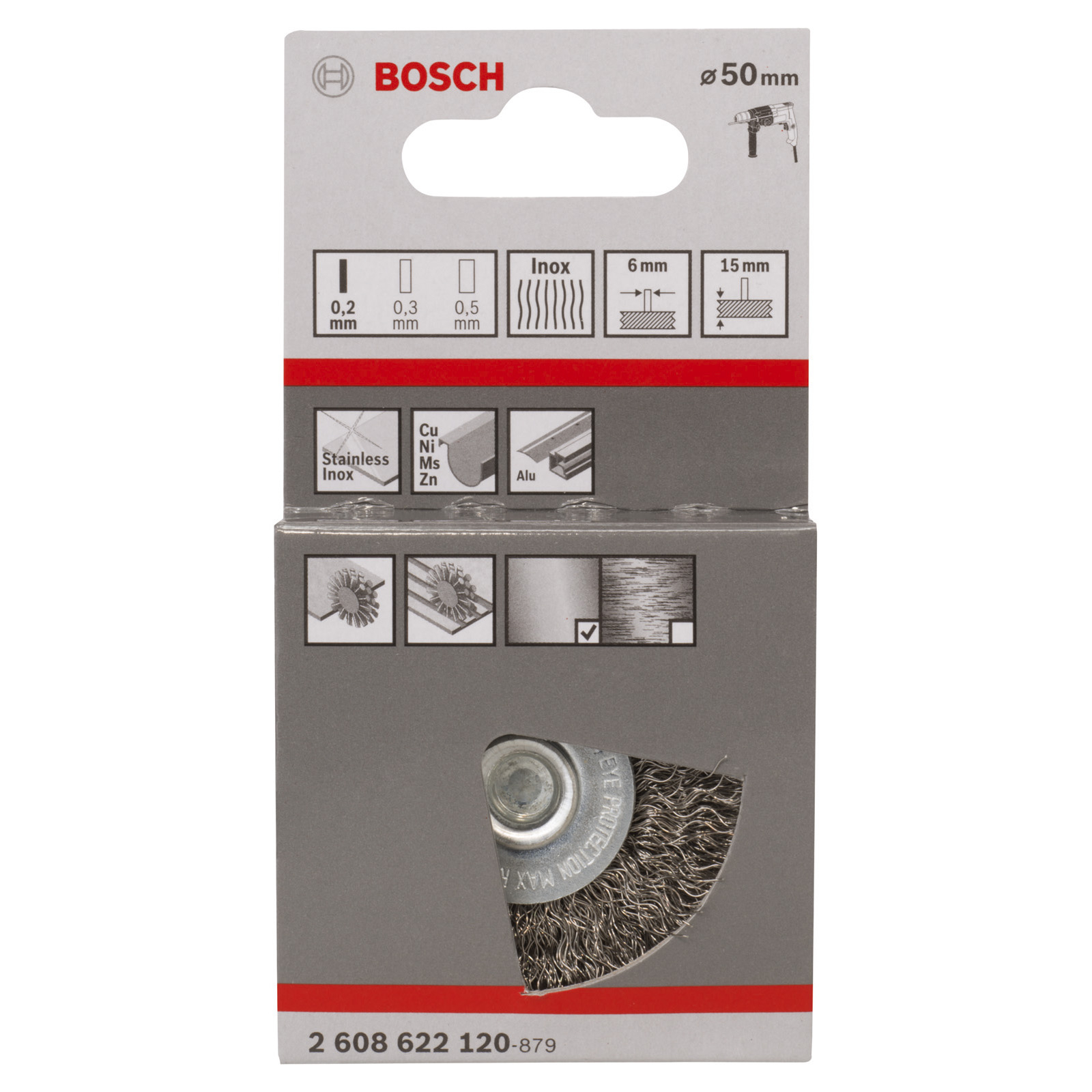 Bosch Scheibenbürste gewellter Edelstahldraht 0,2 x 50 mm - 2608622120