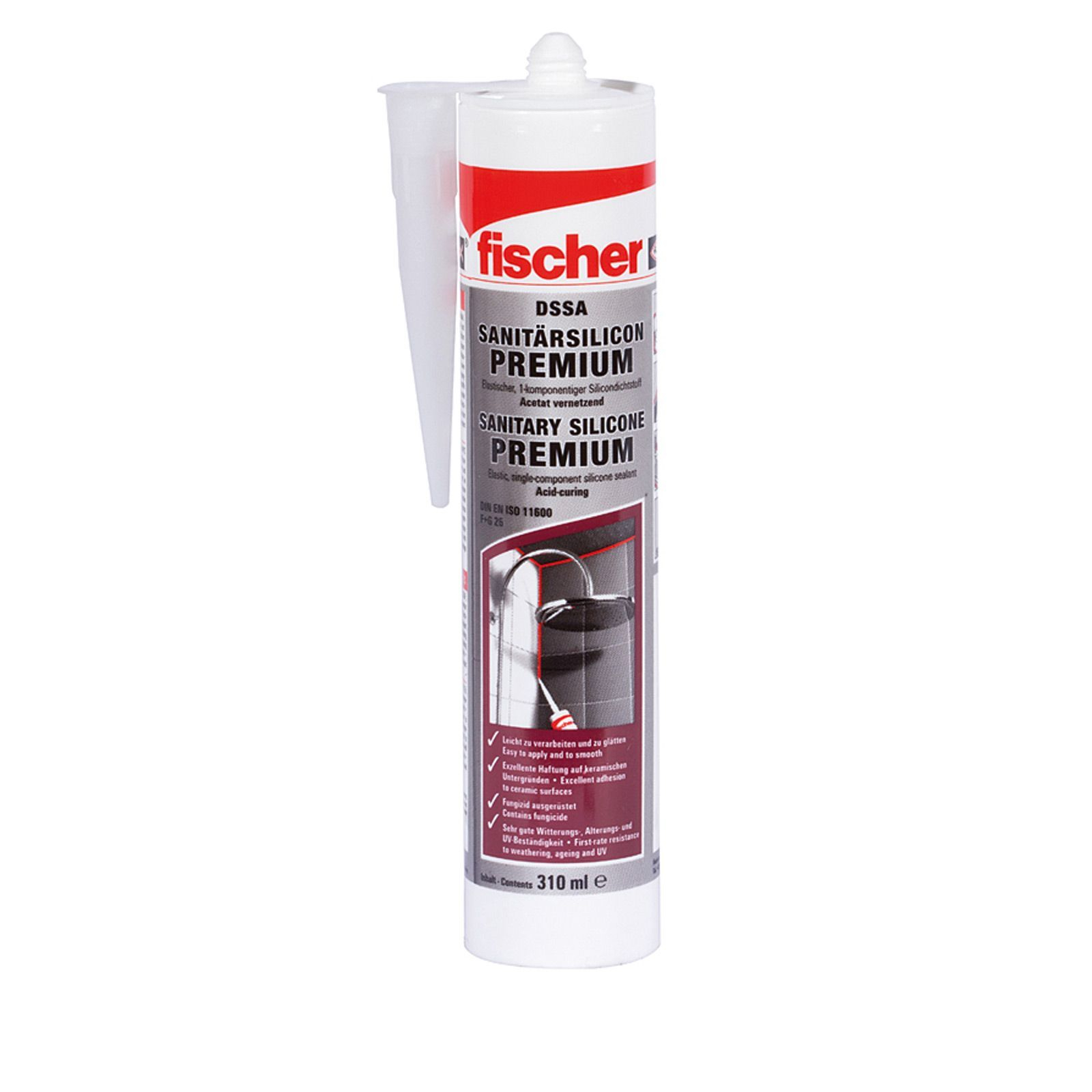 Fischer 1x Sanitärsilicon 310 ml DSSA TP transparent - 053100