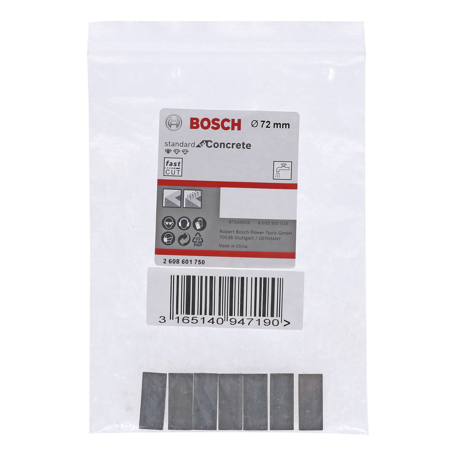 Bosch Segmente für Diamantbohrkrone Standard for Concrete 7 10 mm - 2608601750