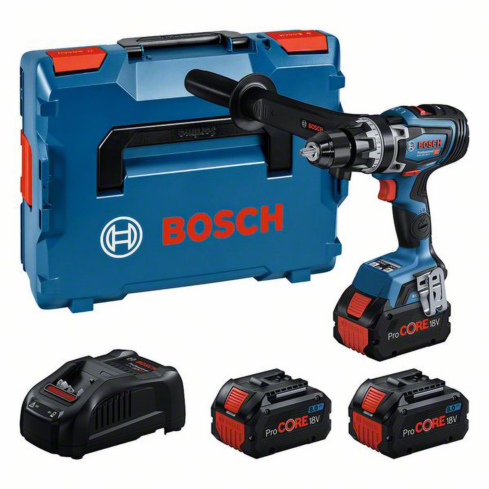 Bosch Akku-Schlagbohrschrauber GSB 18V-150 C / 3x 8,0 Ah ProCORE18V Akku + Ladegerät in L-Boxx - 0615A5002Y