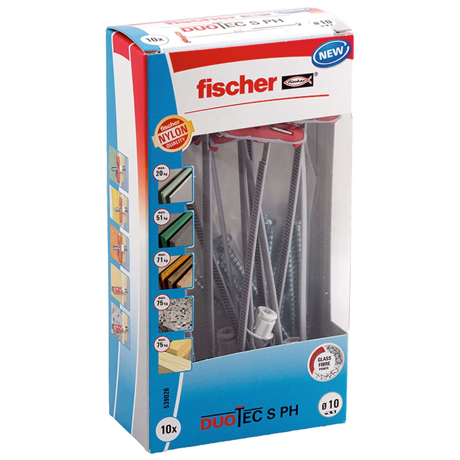 Fischer 10x DUOTEC 10 S PH LD mit Panhead Schraube - 539026