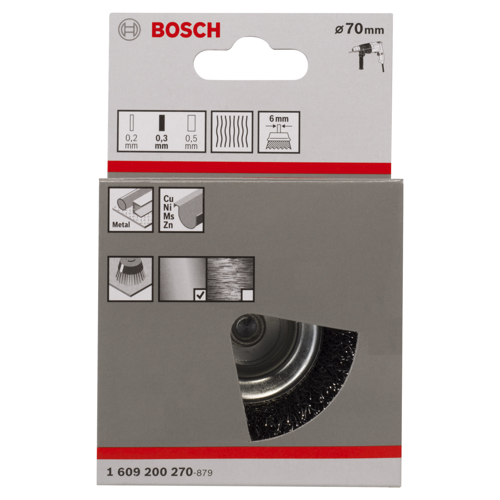 Bosch Topfbürste gewellter Stahldraht 0,3 x 70 mm - 1609200270