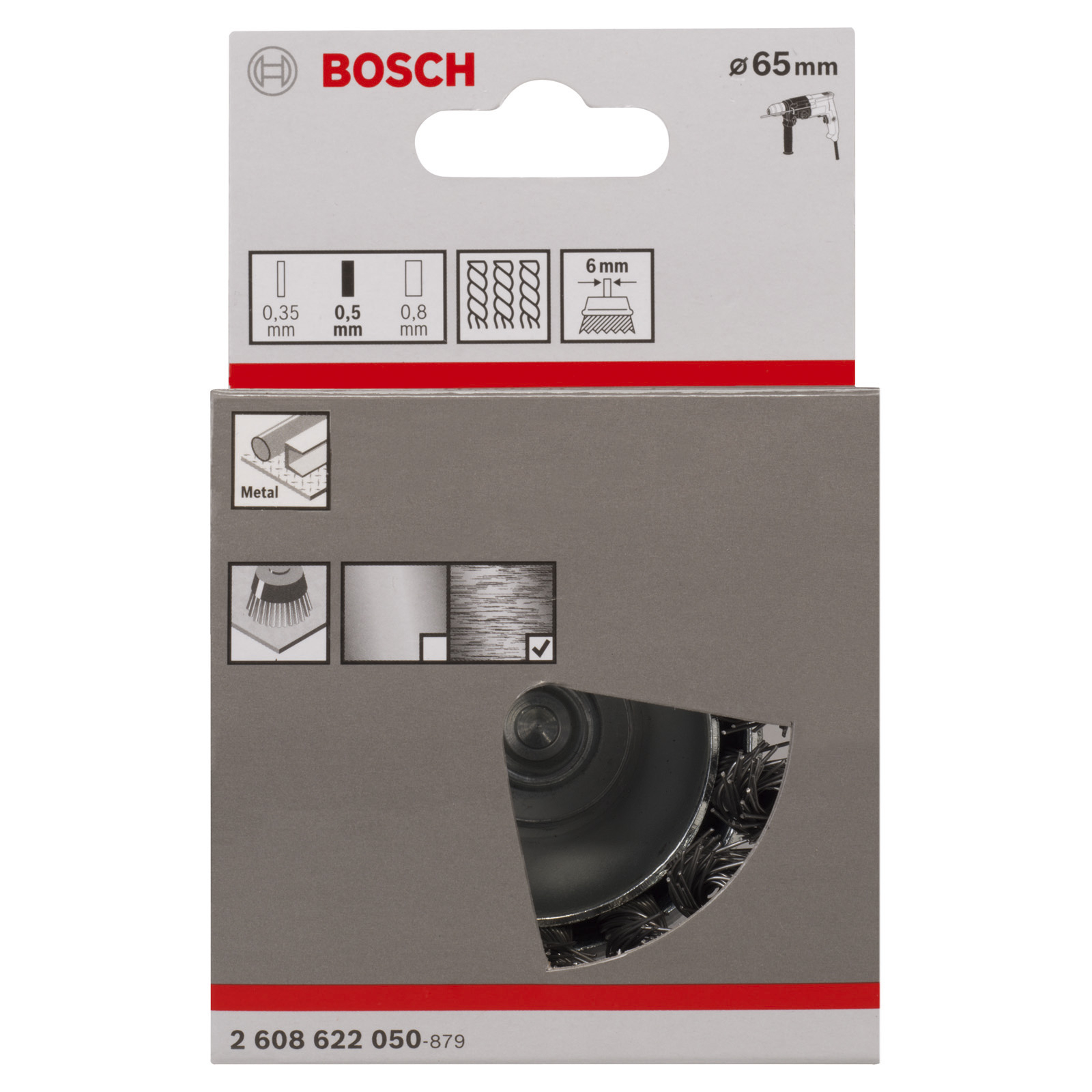 Bosch Topfbürste gezopfter Stahldraht 0,5 x 65 mm - 2608622050