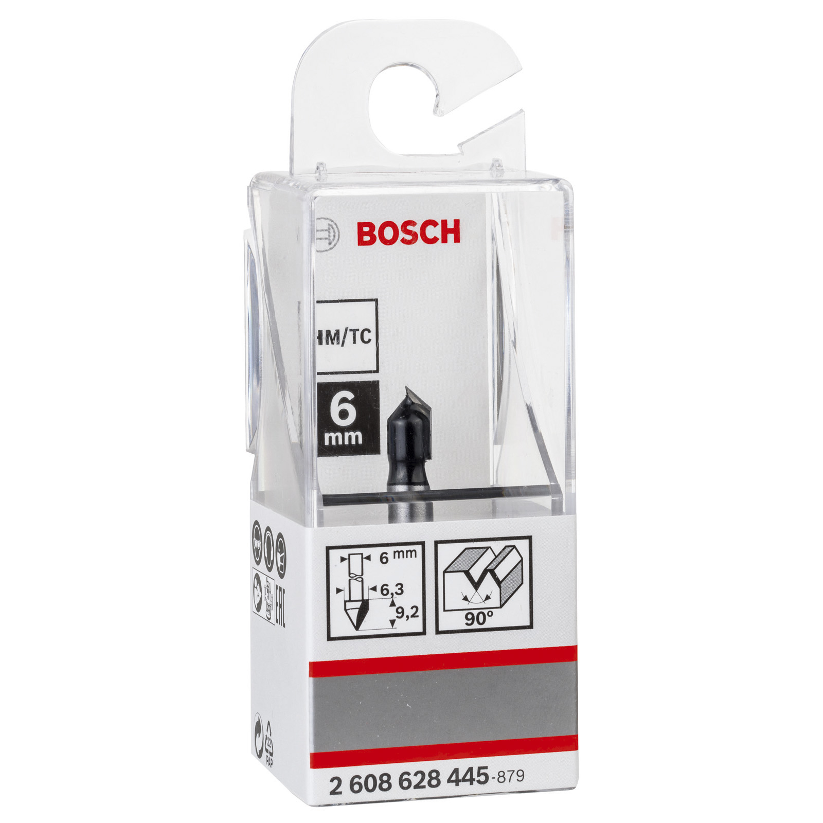 Bosch V-Nutfräser Standard for Wood V-Groove Bits 6 mm D 6,35 mm L 9,2 mm G 48 mm 90° - 2608628445