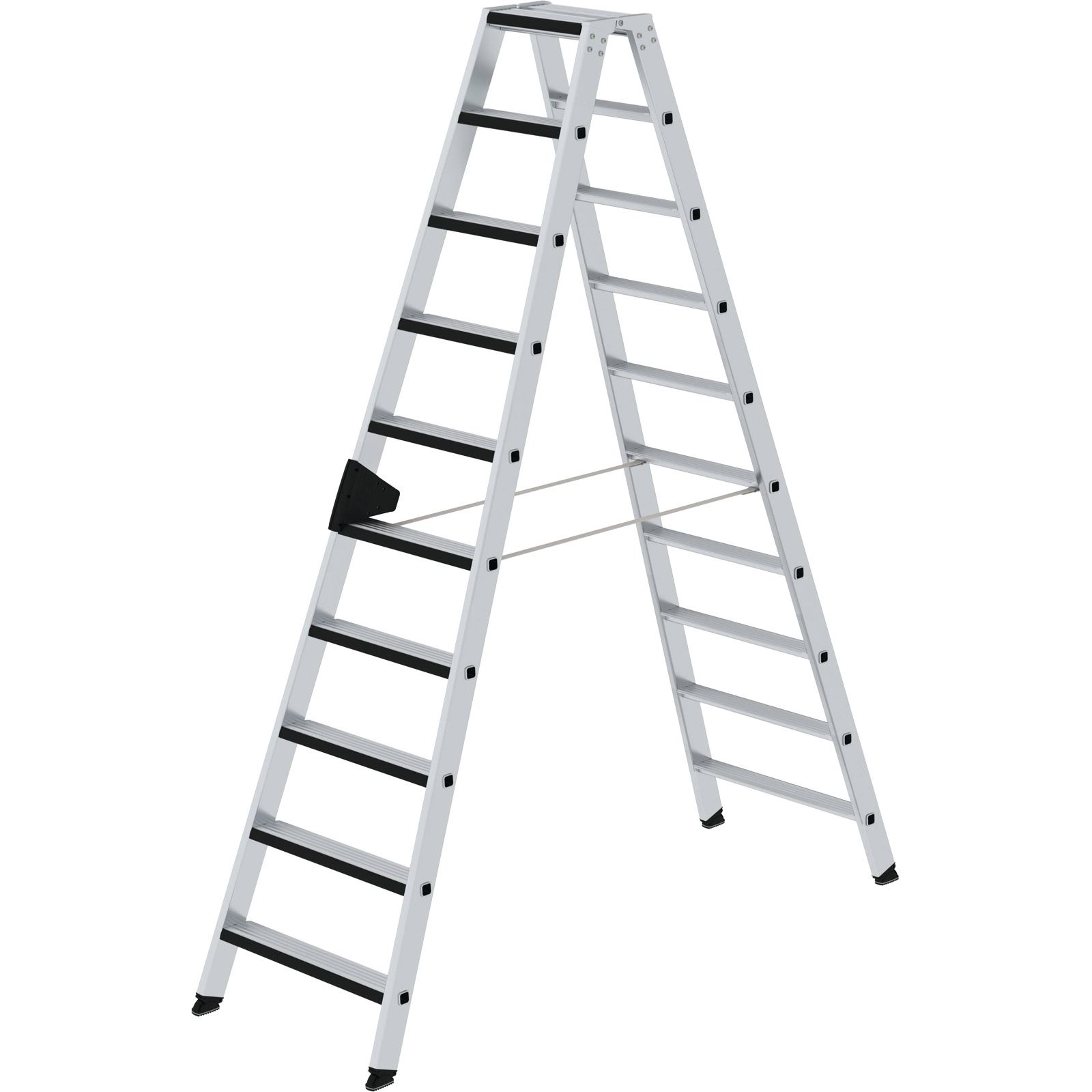 Günzburger Steigtechnik Stufen-Stehleiter beidseitig begehbar mit clip-step relax 2 x 10 Stufen - 042220