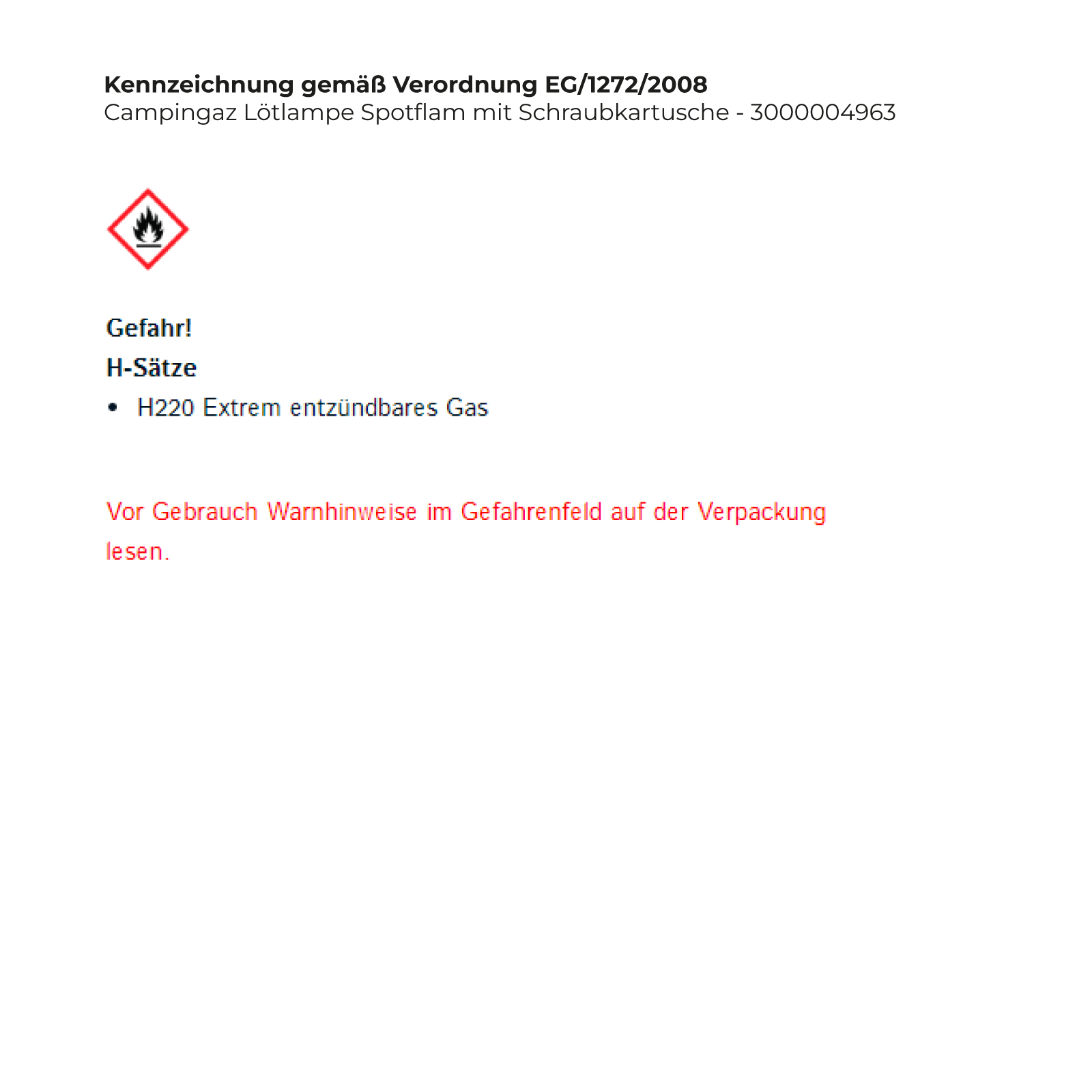 Campingaz Lötlampe Spotflam mit Schraubkartusche - 3000004963