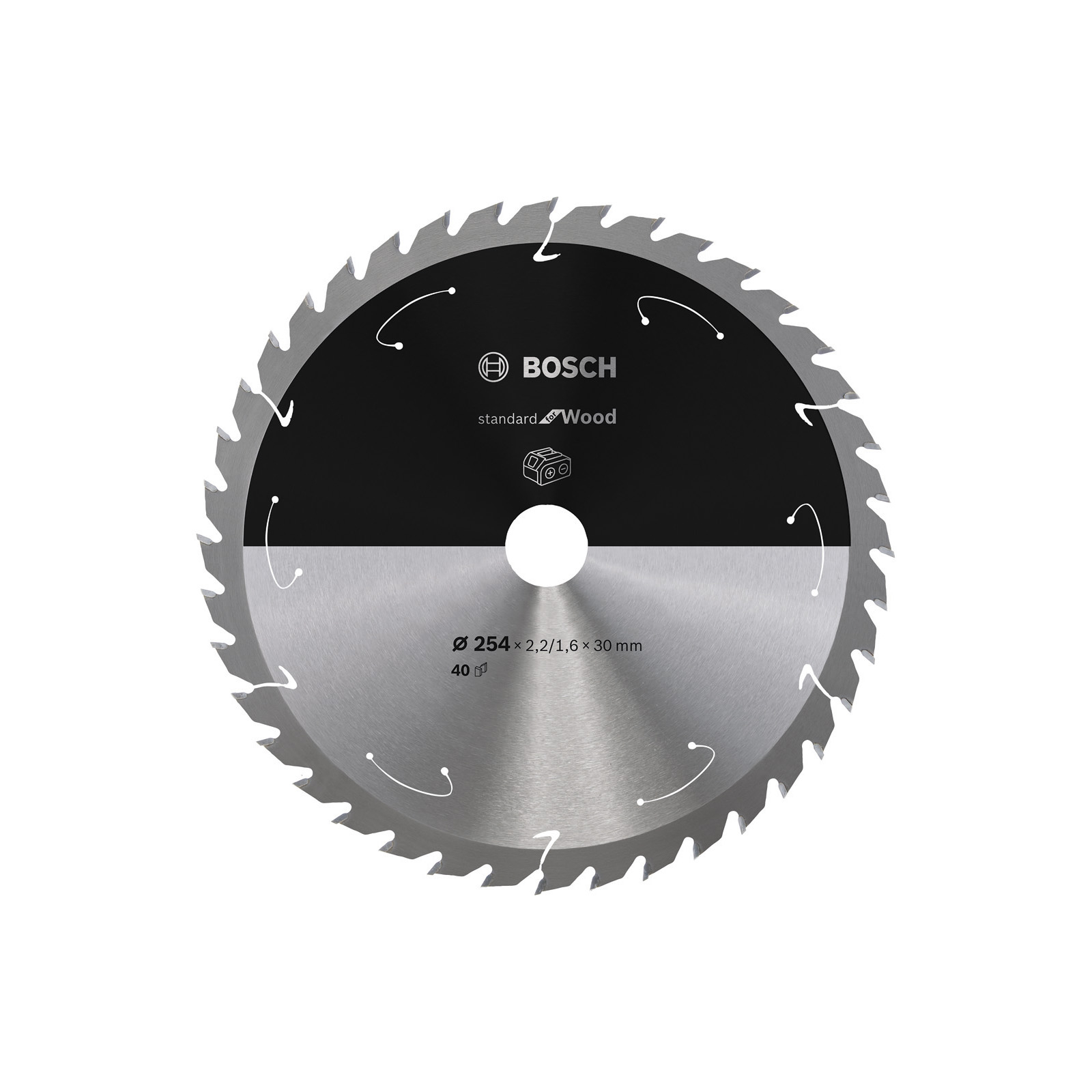 Bosch Kreissägeblatt Standard for Wood, 254 x 2,2/1,6 x 30, 40 Zähne - 2608837734