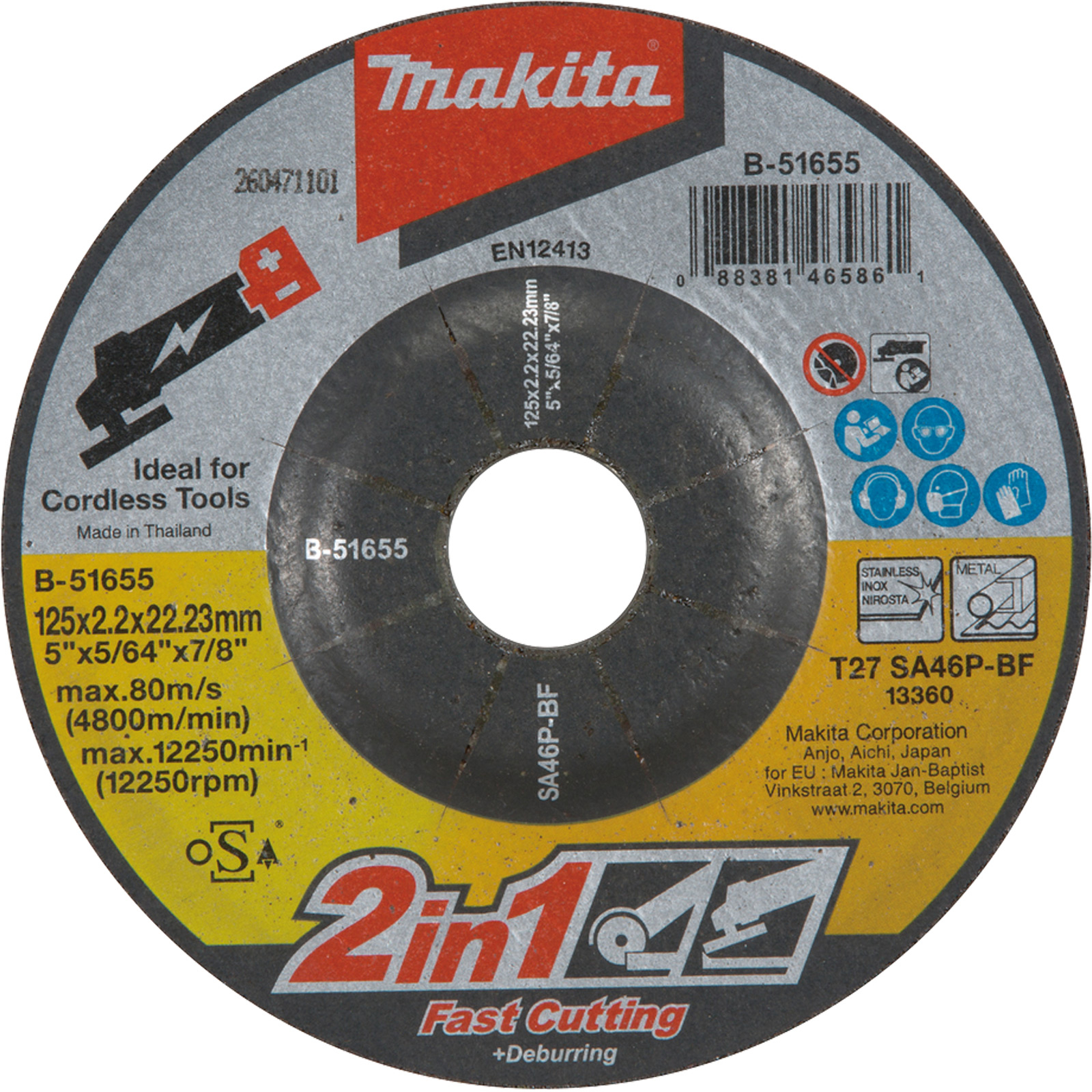 Makita Schruppscheibe 2in1 125 mm - B-51655