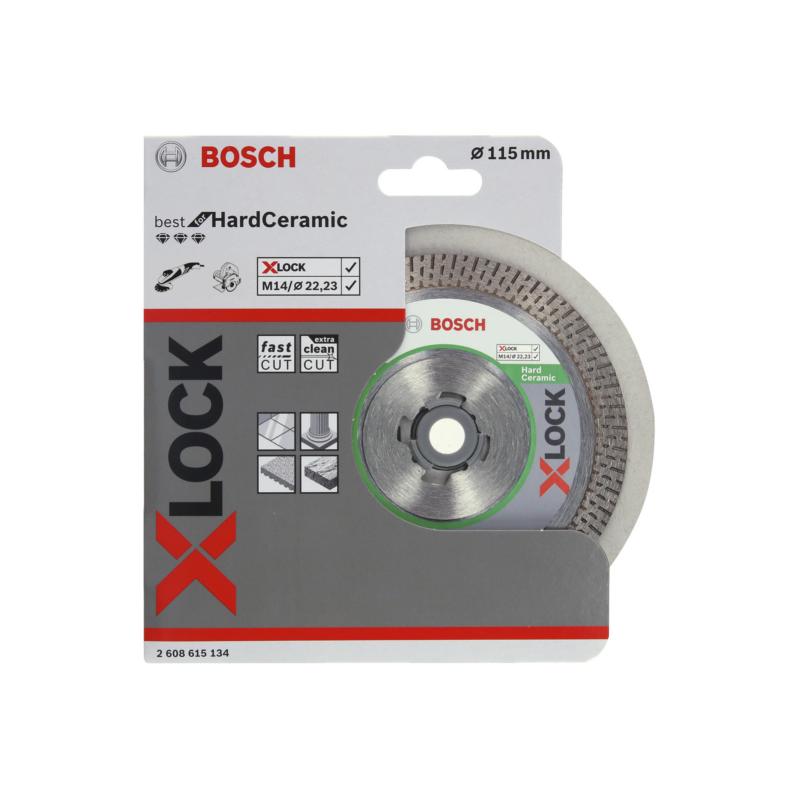 Bosch X-LOCK Diamanttrennscheibe Best for Hard Ceramic 115 x 22,23 x 1,4 x 10 mm - 2608615134