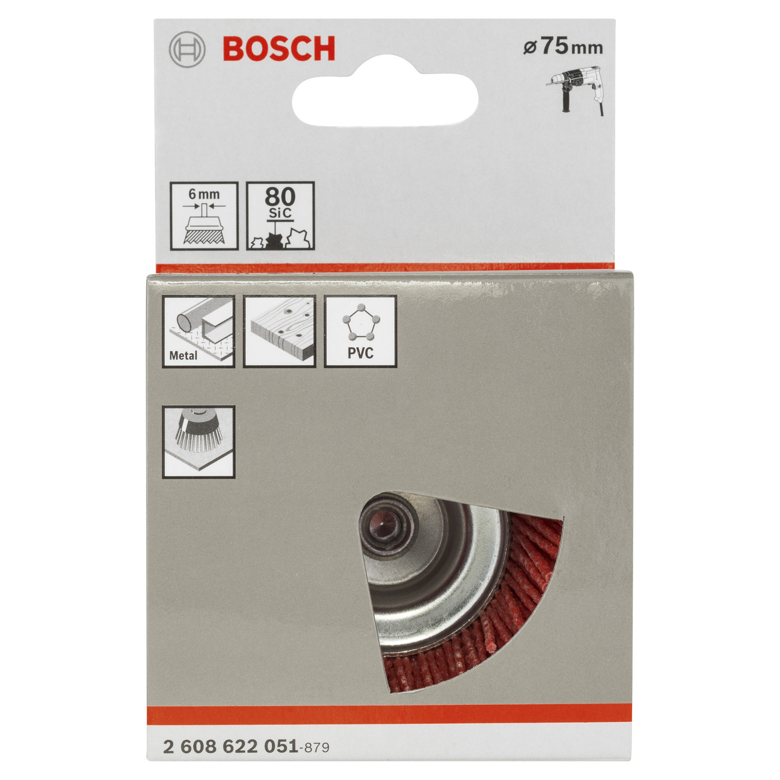 Bosch Topfbürste Nylonborste mit Korund 75 mm - 2608622051