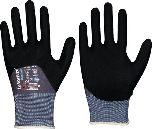 LEIPOLD Handschuhe LeikaFlex Brilliant grau / schwarz PSA II Gr. 9 - 1472-9