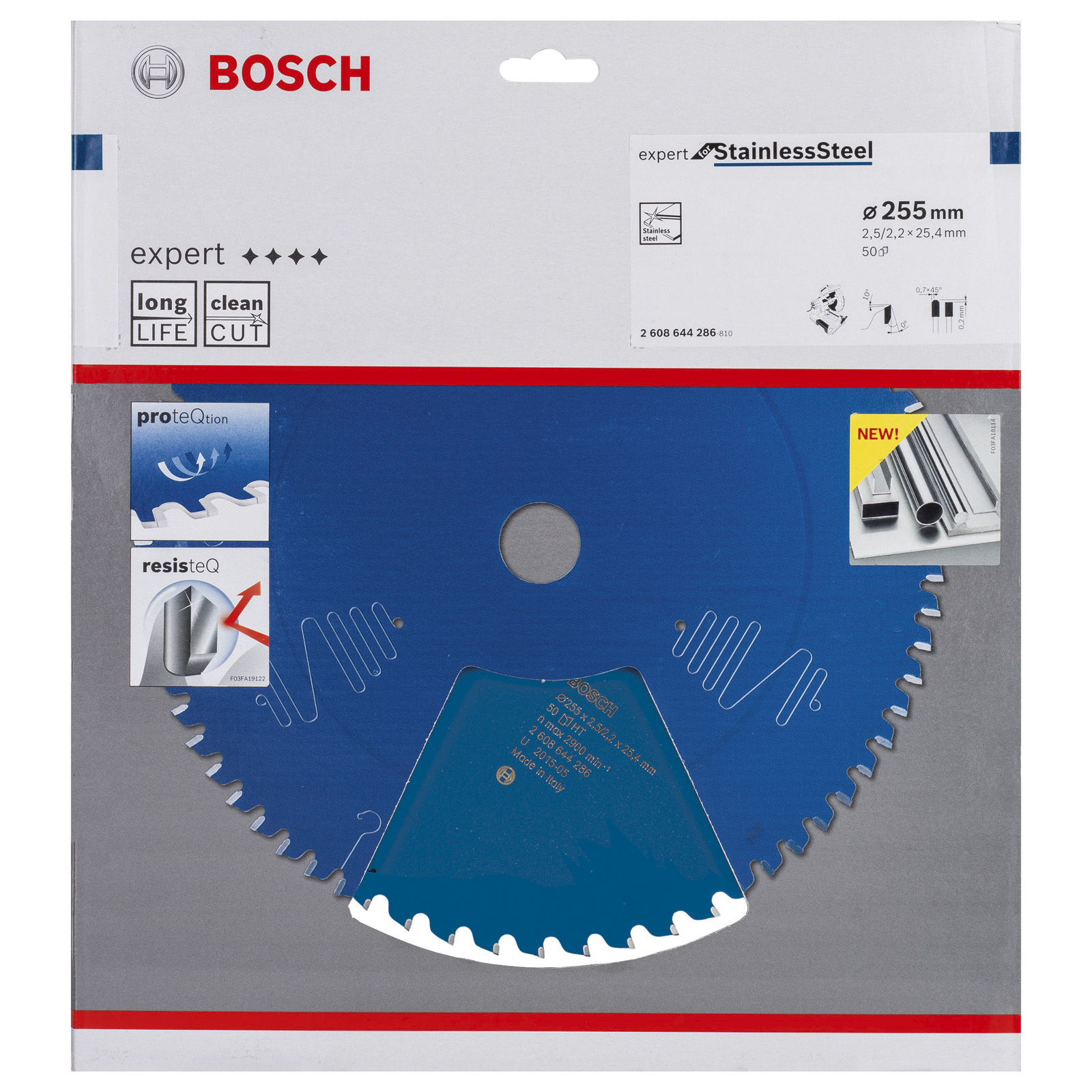 Bosch Kreissägeblatt Expert for Stainless Steel für Kapp- und Gehrungssägen 255 x 25,4 x 2,5 mm 50 Zähne - 2608644286