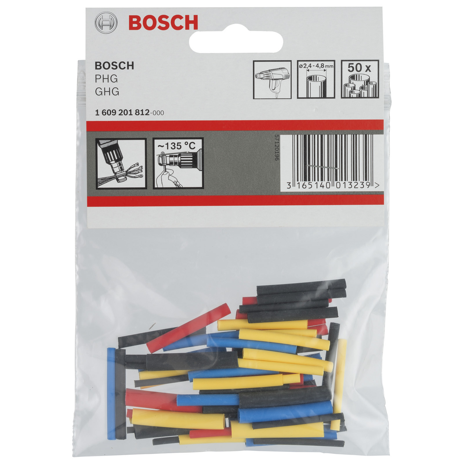 Bosch Schrumpfschlauch für Bosch-Heißluftgebläse, 1,6 - 4,8 mm - 1609201812