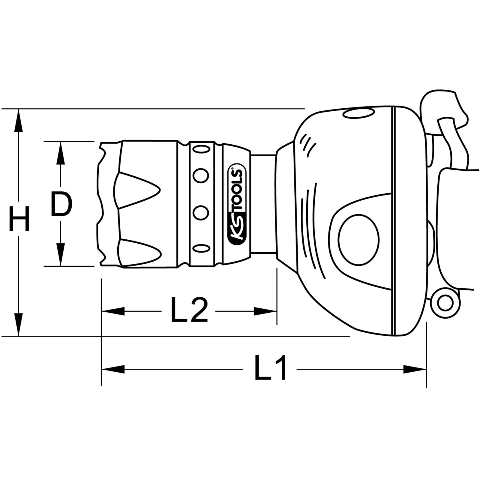 KS TOOLS perfectLight Kopflampe mit Fokus 140 Lumen - 550.1238