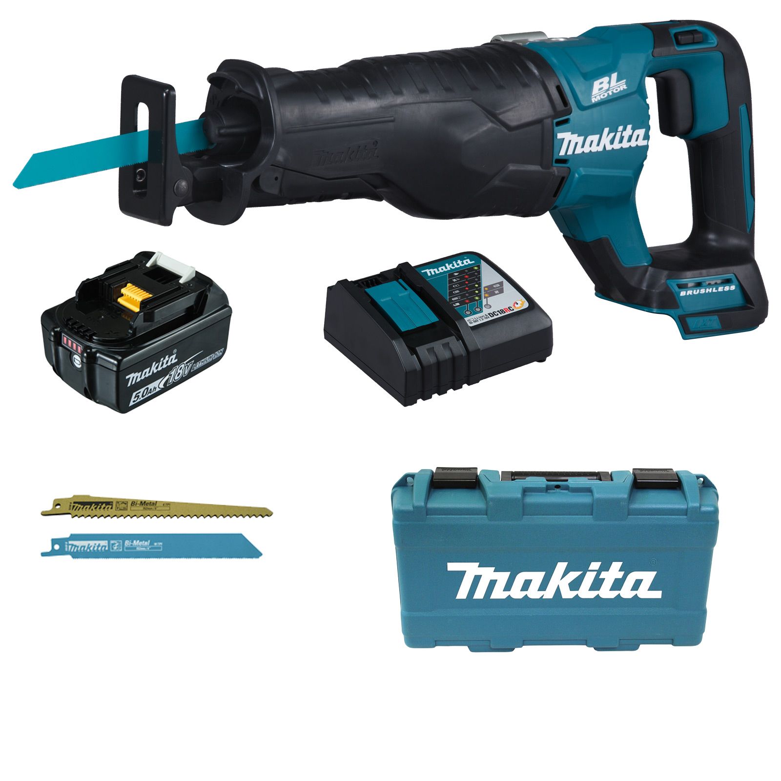 Makita DJR187RT Akku-Reciprosäge 18V / 1x 5,0 Ah Akku + Ladegerät  im Transportkoffer