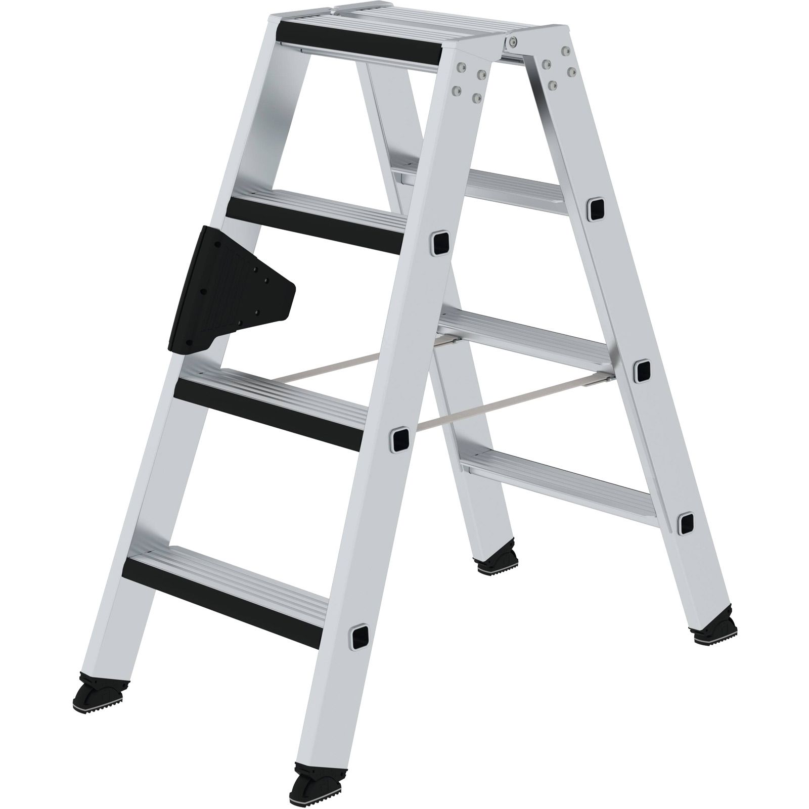 Günzburger Steigtechnik Stufen-Stehleiter beidseitig begehbar mit clip-step relax 2 x 4 Stufen - 042208