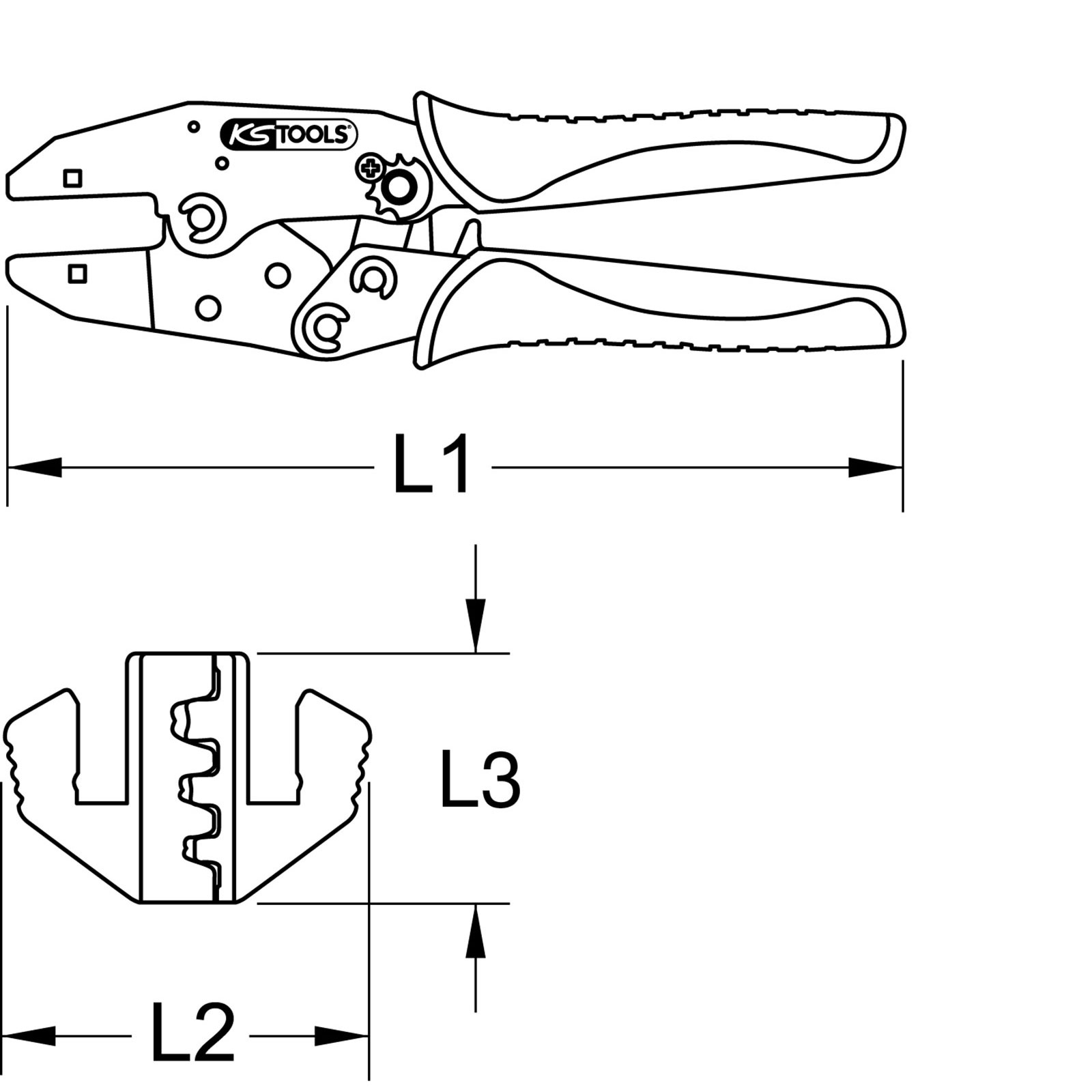 KS TOOLS Crimpzange für 12V Zündkabel - 115.1510