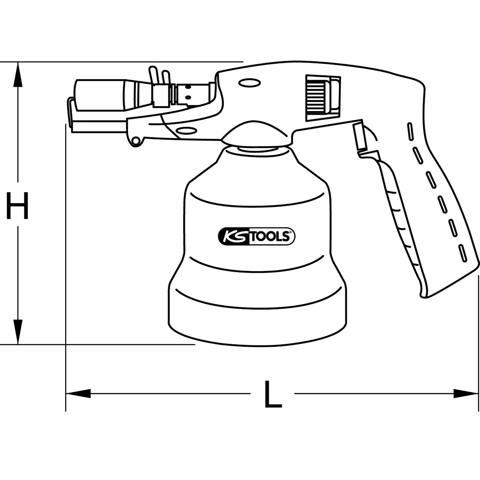 KS TOOLS Universal-Kartuschenlötgerät mit Piezo-Zündung blau - 903.5905