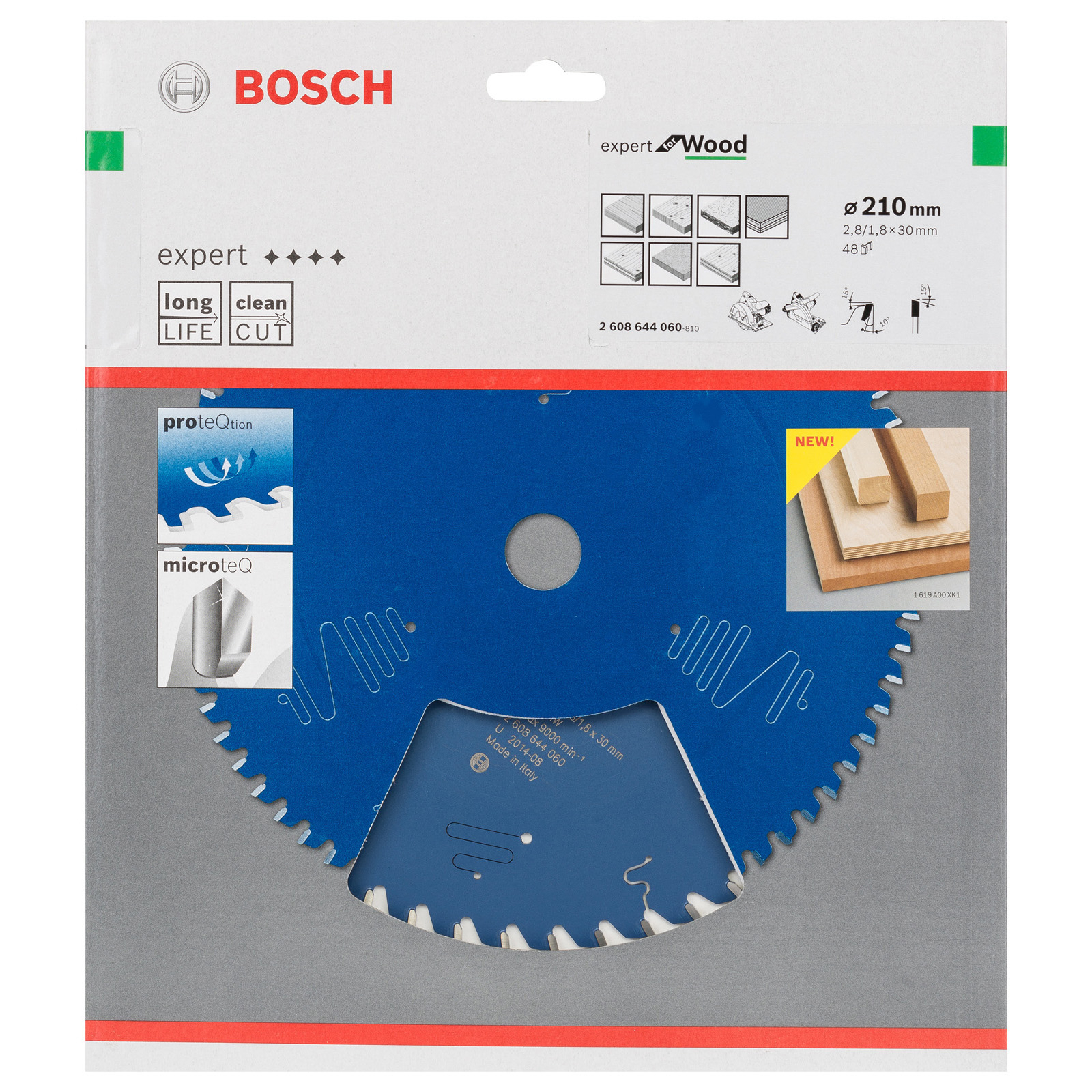 Bosch Kreissägeblatt Expert for Wood für Handkreissägen 210 x 30 x 2,8 mm 48 - 2608644060