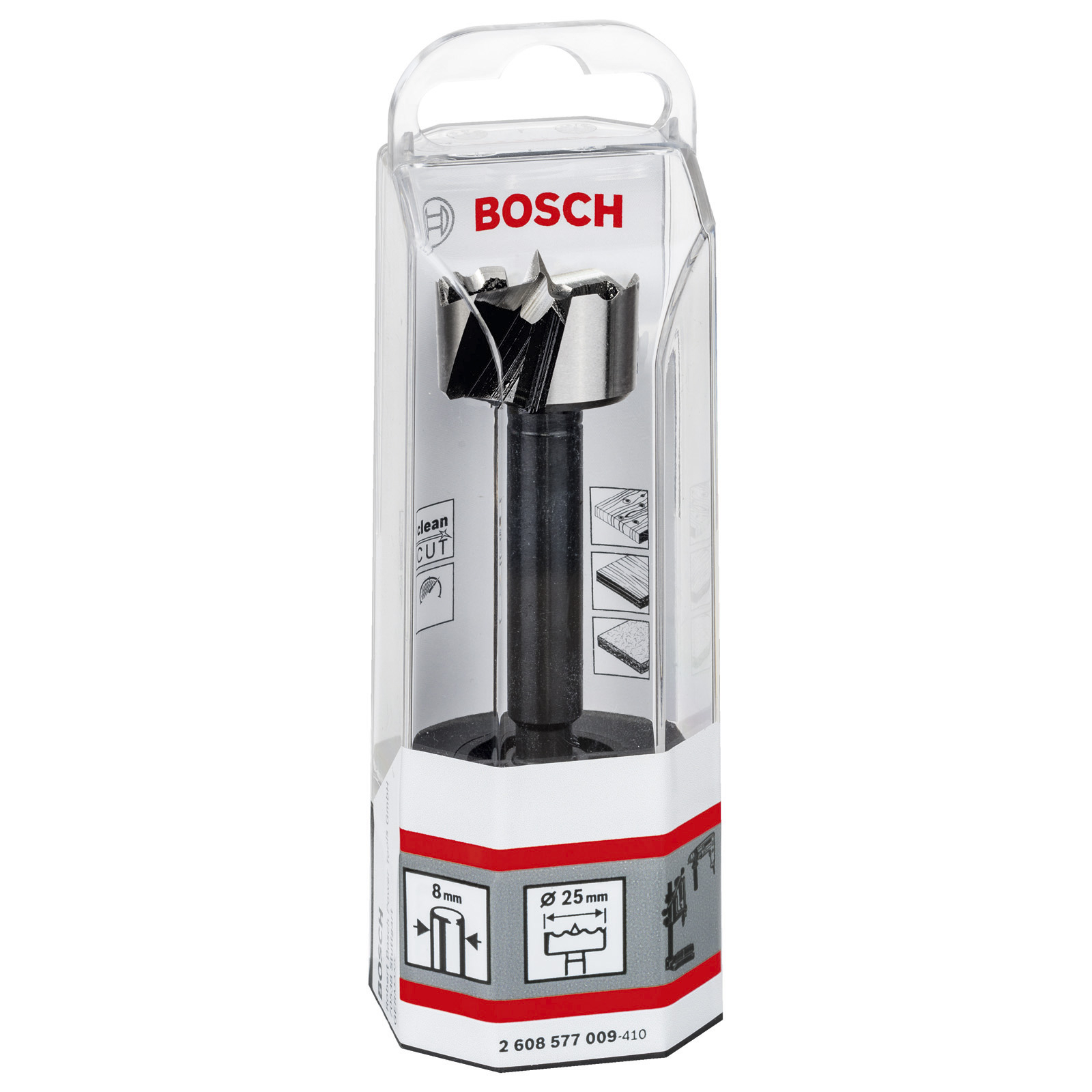 Bosch Forstnerbohrer DIN 7483 D 25 L2 90 mm d 8 mm Wellenschliff - 2608577009