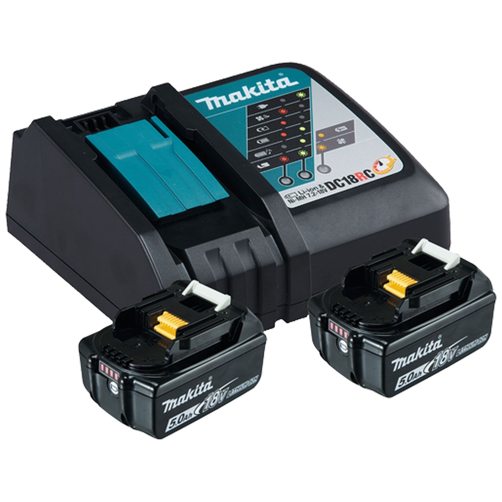 Makita Power Source-Kit Li 18 V / 2x 5,0 Ah Akku + Ladegerät - 197570-9