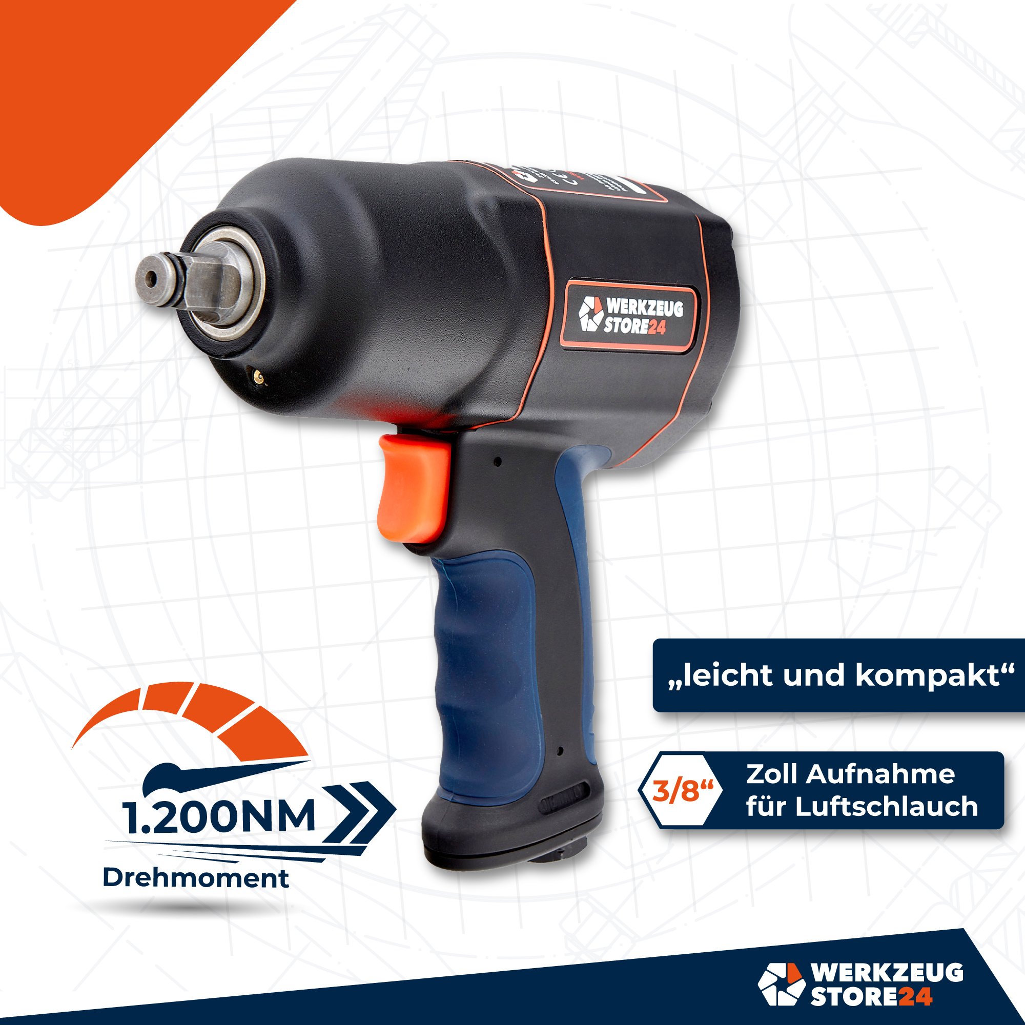 WS24 Druckluft-Schlagschrauber 1/2" 20tlg. - WS24-100107