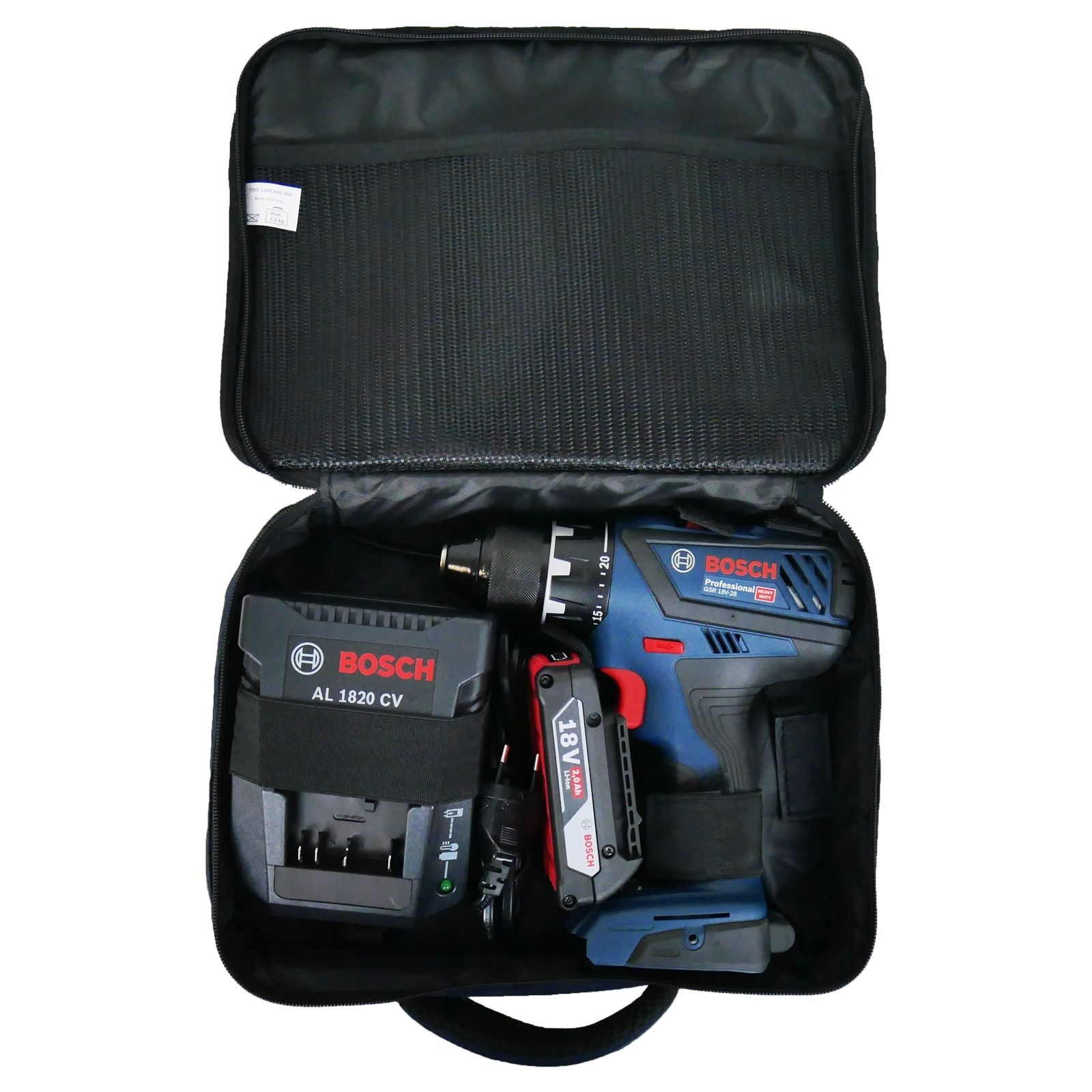 Bosch Akku-Bohrschrauber GSR 18V-28 / 1x 2,0 Ah Akku + Ladegerät im Softbag