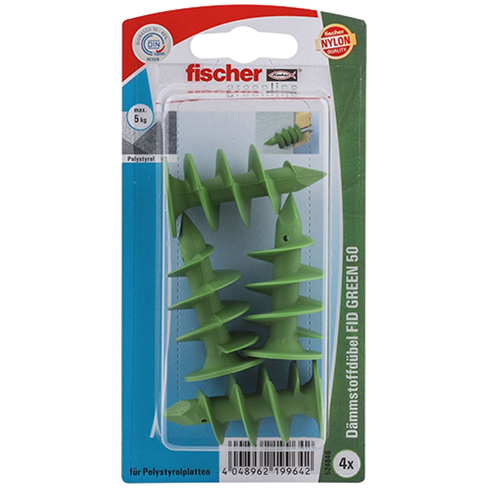 Fischer 4x Dämmstoffdübel FID GREEN 50 - 524840