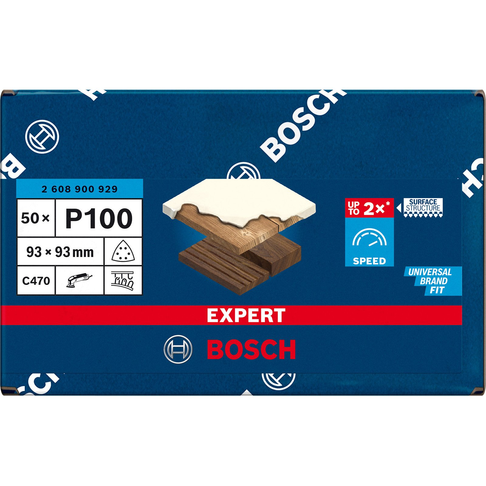 Bosch 50x Expert C470 Schleifpapier für Deltaschleifer 93 mm G 100 - 2608900929