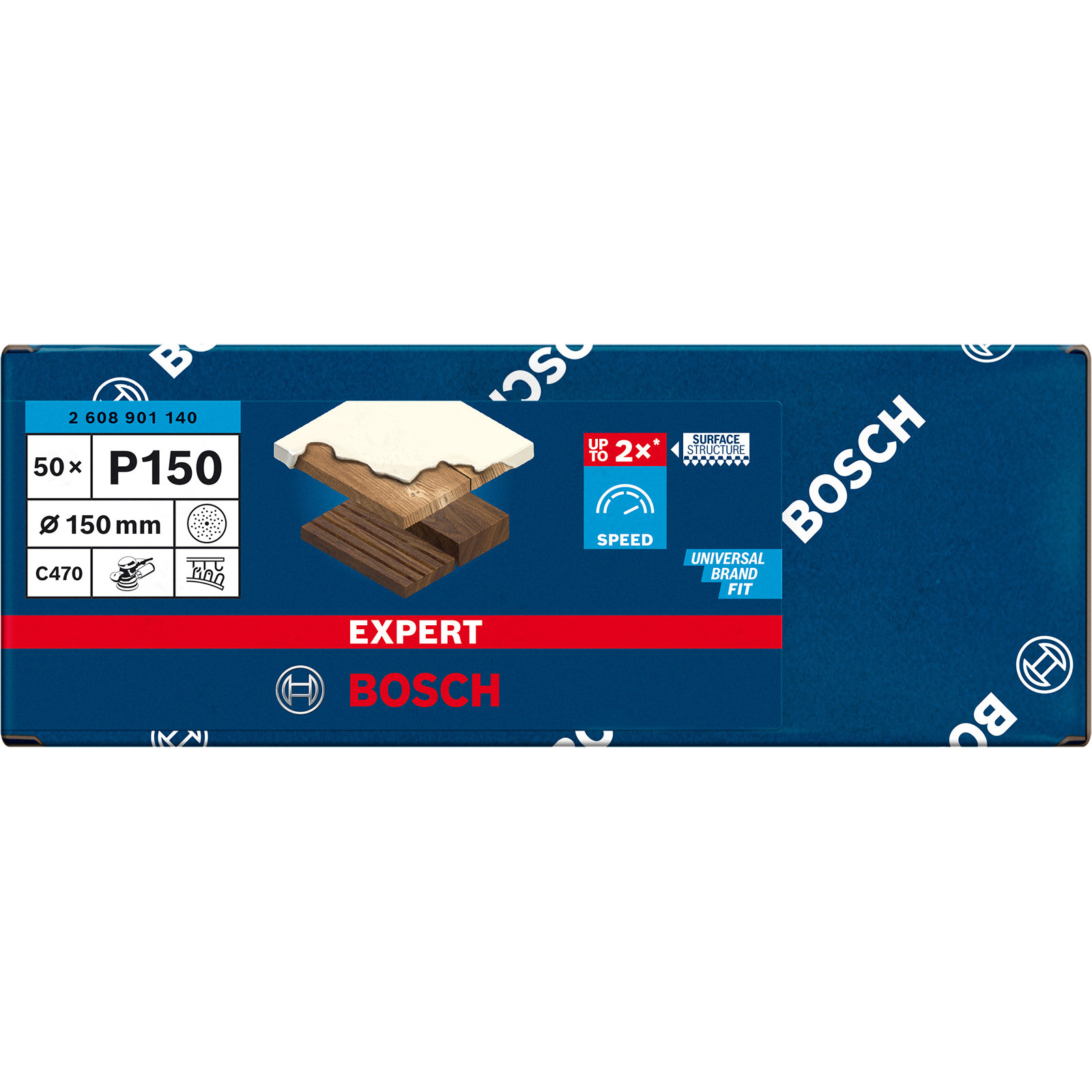 Bosch 50x Expert C470 Schleifpapier Mehrloch für Exzenterschleifer 150 mm G 150 - 2608901140