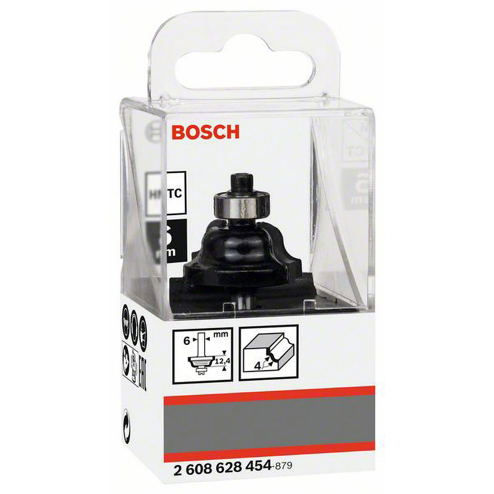 Bosch Kantenformfräser B 6 mm R1 4 mm Ø 28,6 mm B 8 mm L 12,4 mm G 54 mm - 2608628454