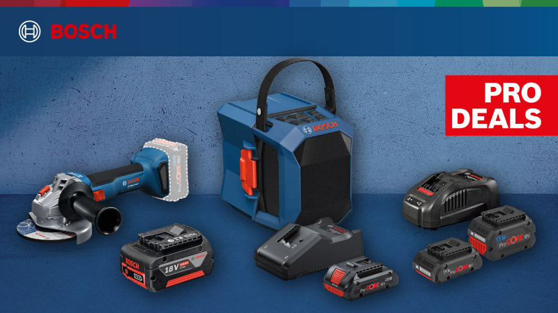 Bosch PRO Deals mit Akkus, Ladegerät und Werkzeugtasche