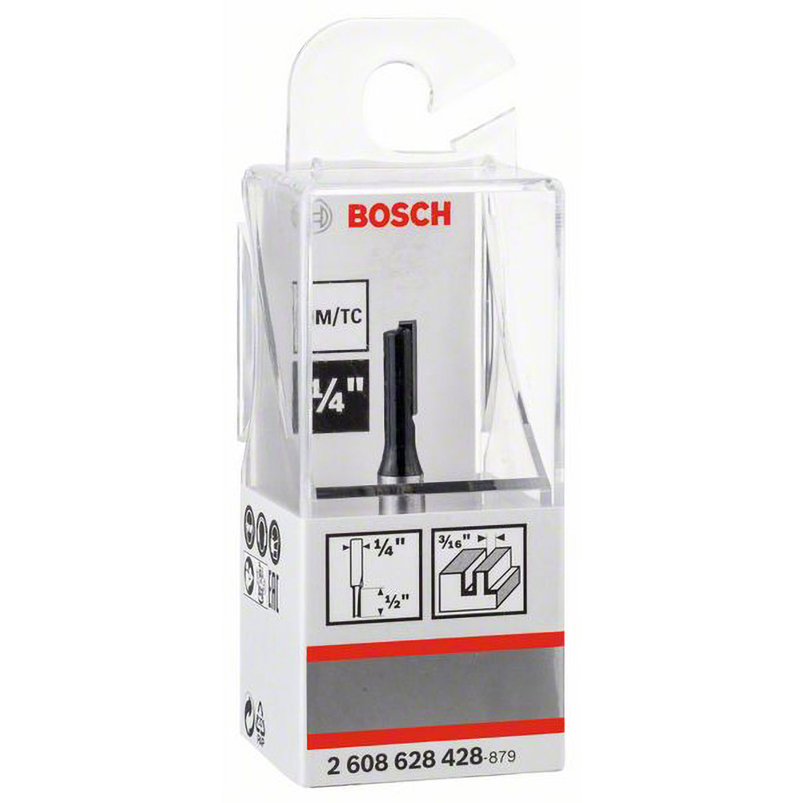 Bosch Nutfräser 1/4" Ø 4,8 mm L 12,4 mm G 51 mm - 2608628428