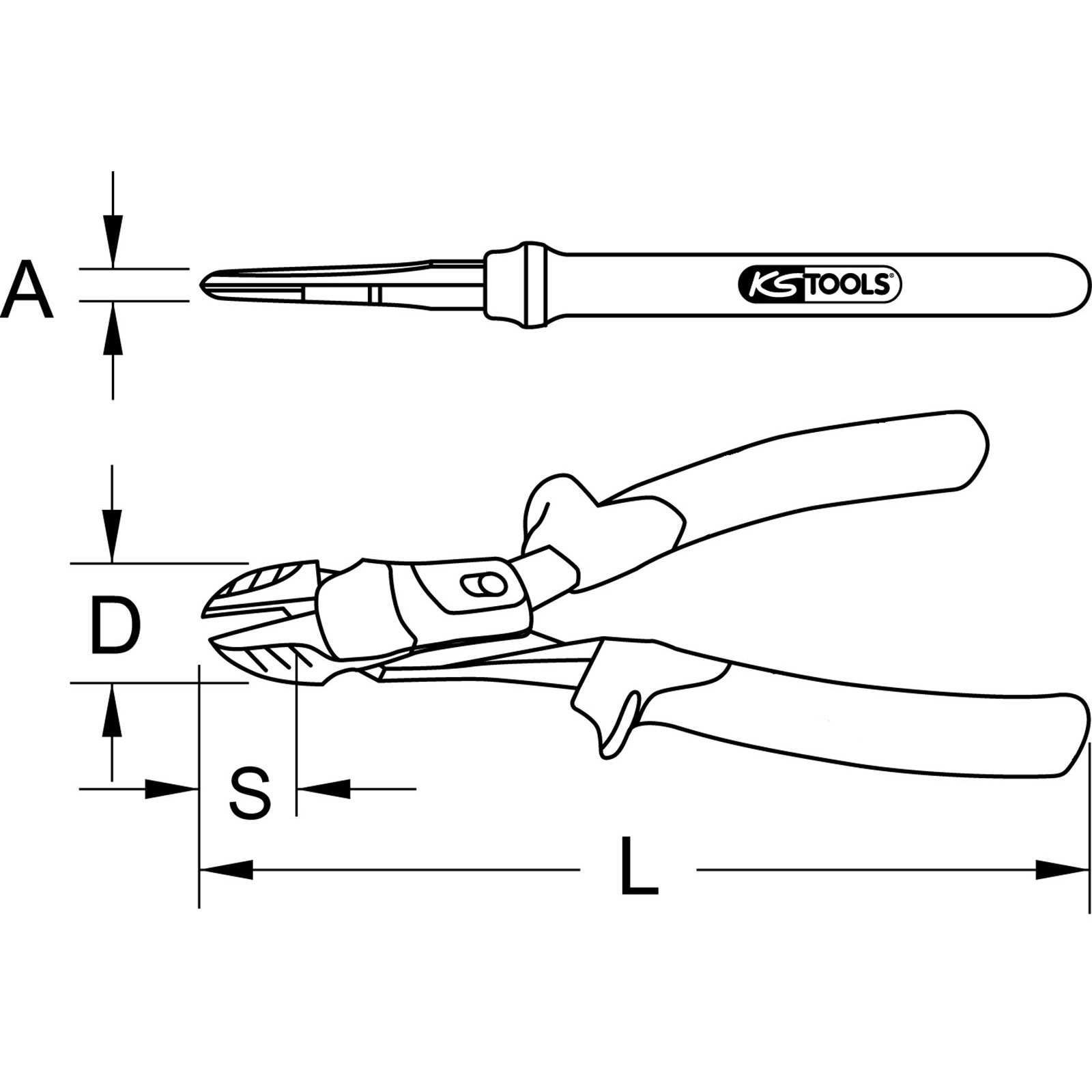 KS TOOLS ULTIMATEplus Kraft-Seitenschneider 210 mm - 119.2025