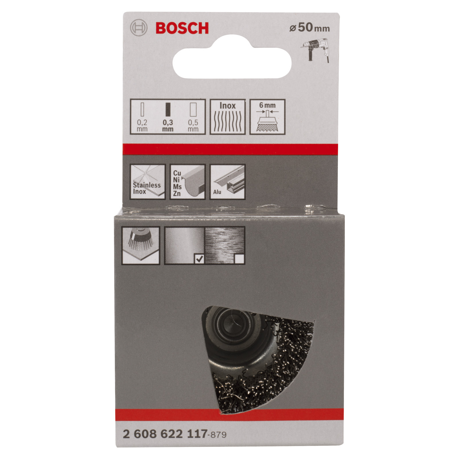 Bosch Topfbürste gewellter Draht 0,3 x 50 mm - 2608622117