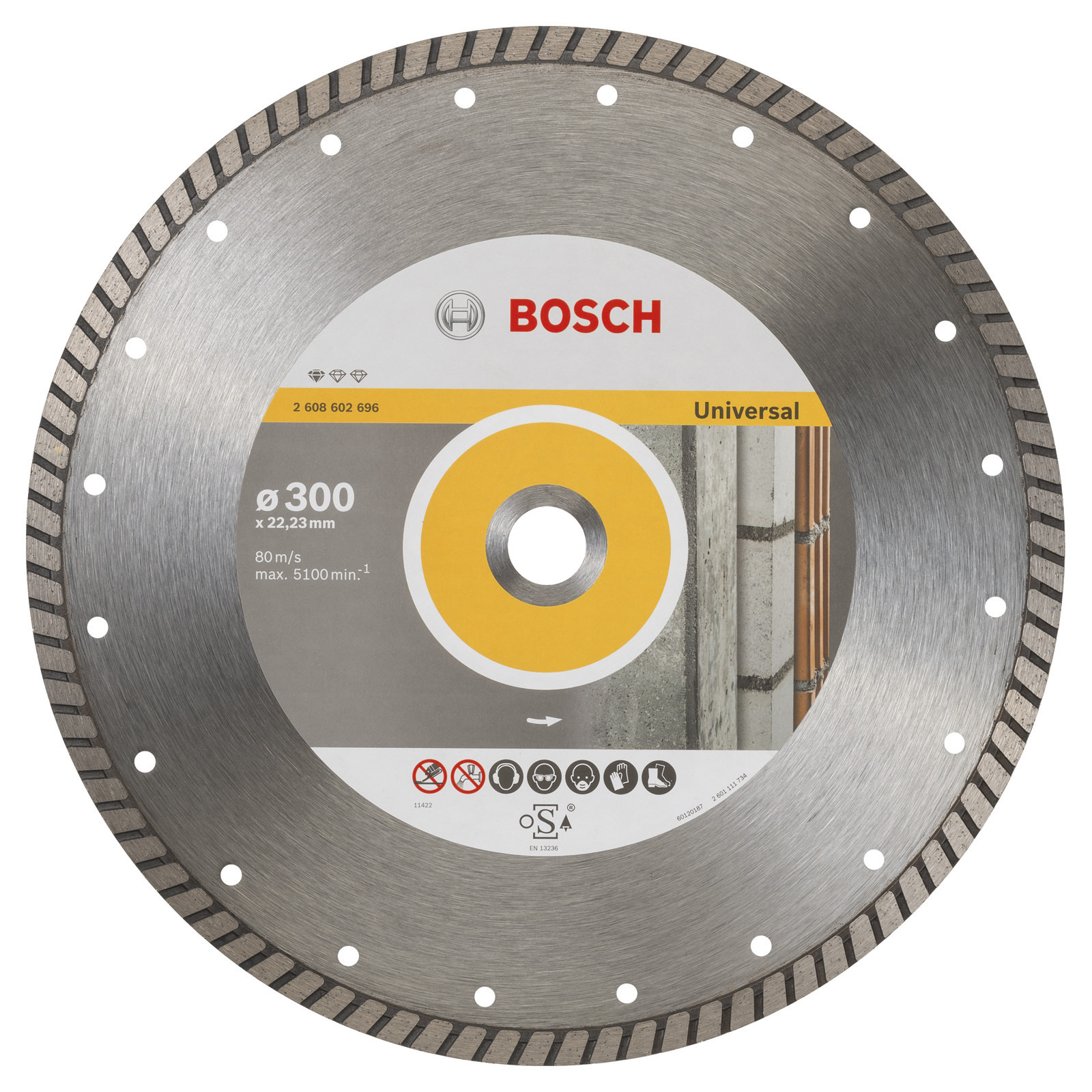 Bosch Diamanttrennscheibe Standard for Universal Turbo 300x22,23x3x10 mm 2608602696