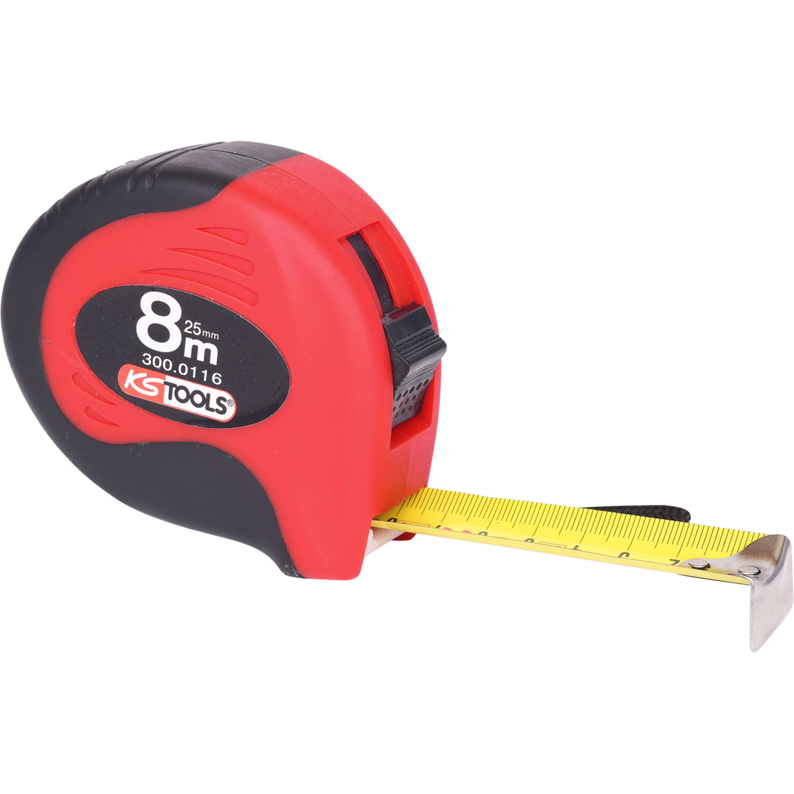 KS TOOLS Bandmaß mit Feststeller schwarz-rot 8m - 300.0116