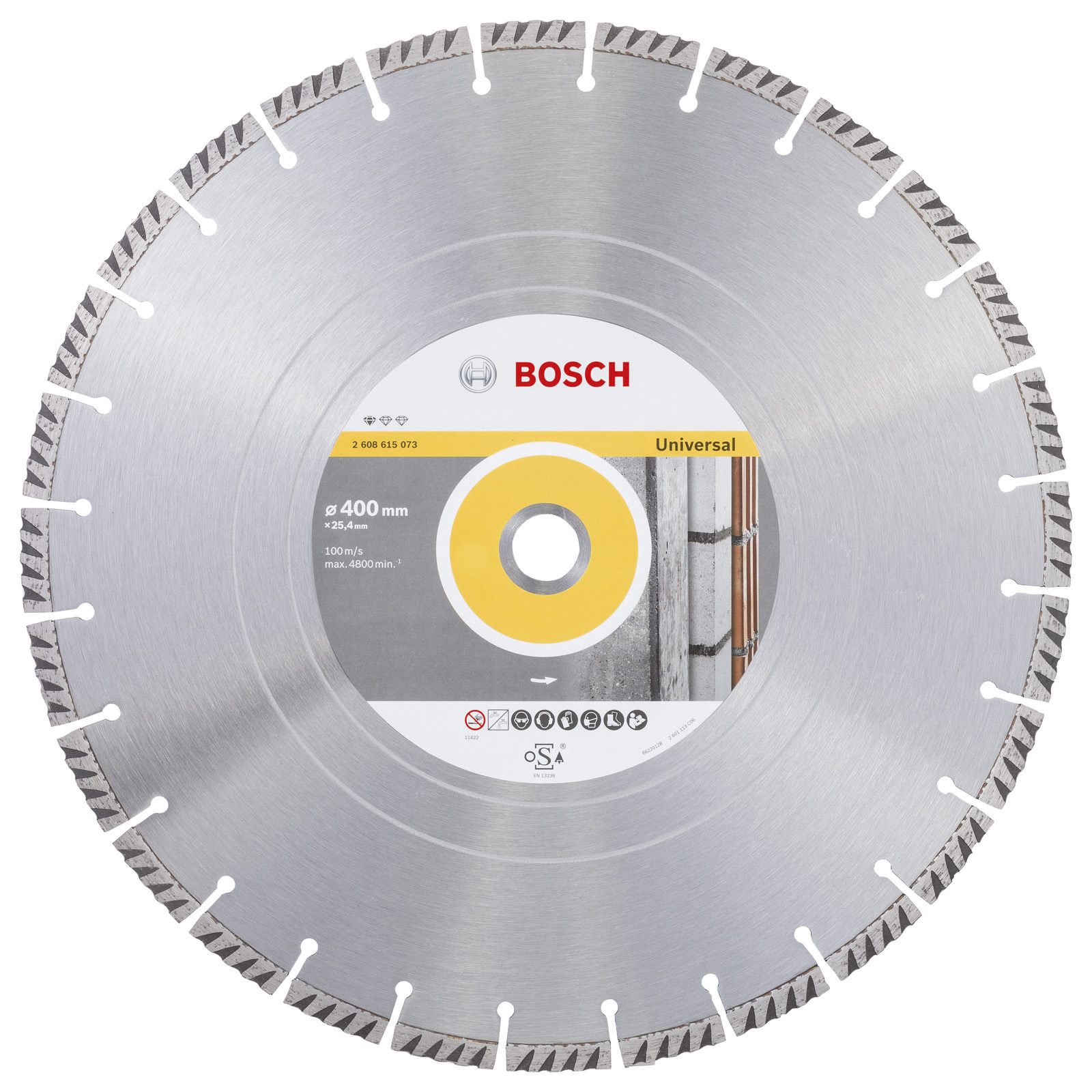 Bosch Diamanttrennscheibe Standard for Universal 400 x 25,4 x 3,2 x 10 mm - 2608615073