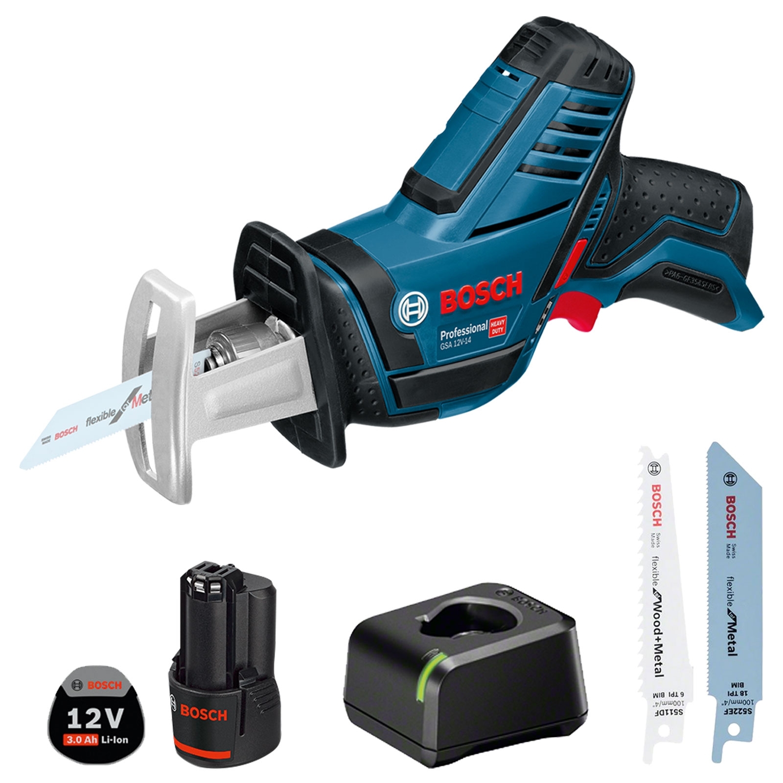 Bosch Akku-Säbelsäge GSA 12V-14 / 1x 3,0 Ah Akku + Ladegerät