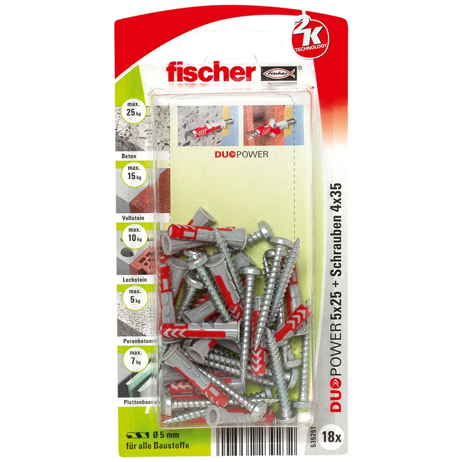 Fischer 18x DUOPOWER 5X25 S PH - 535251