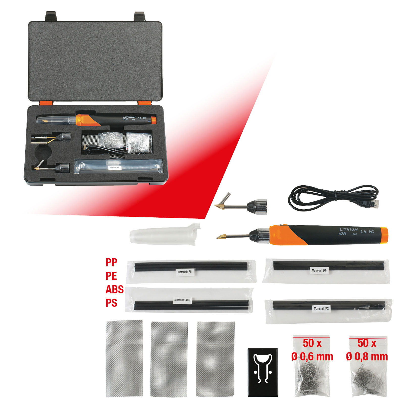 KS TOOLS Akku-Kunststoffreparatur-Satz 134tlg. - 150.1010